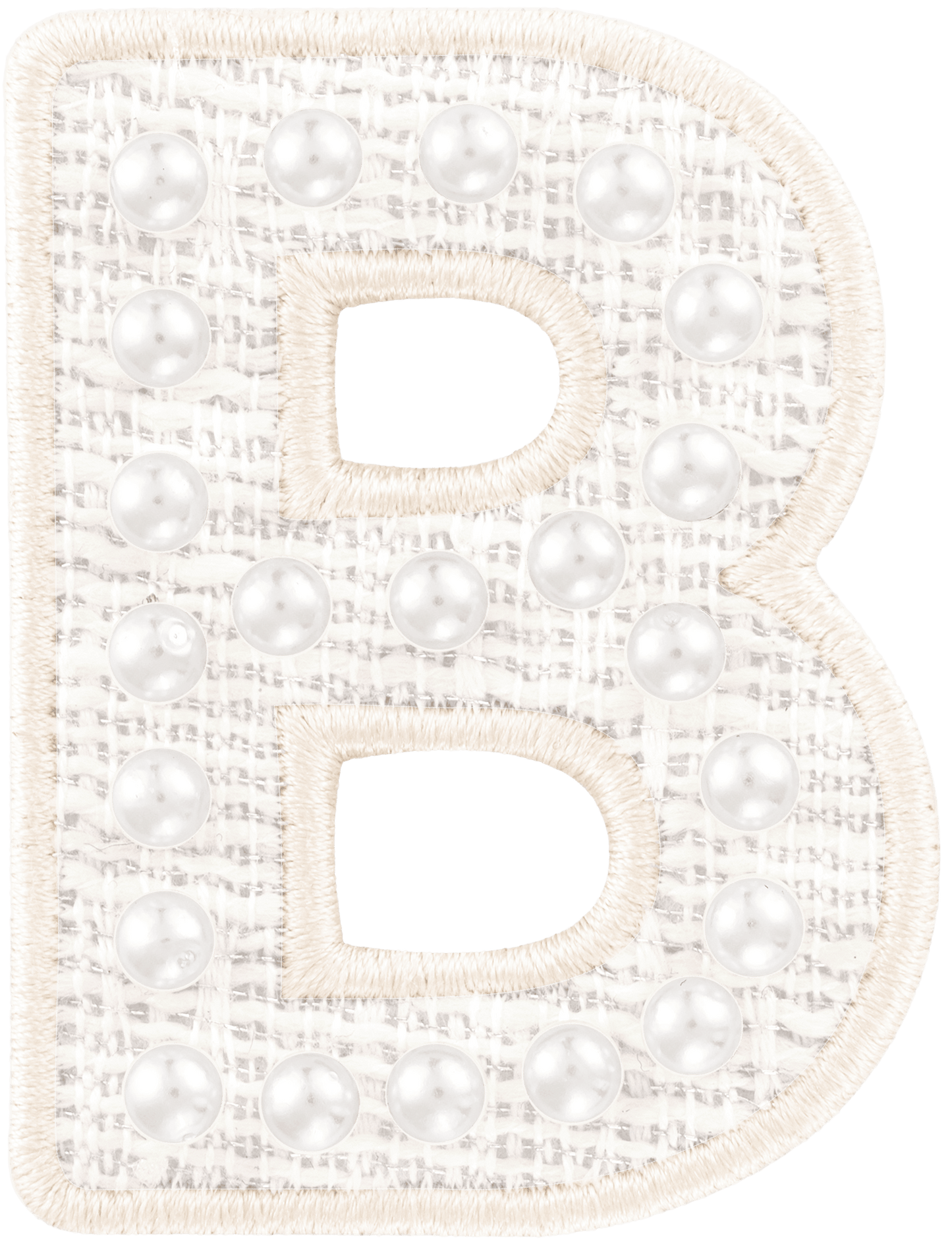 White Pearl Letter Patch