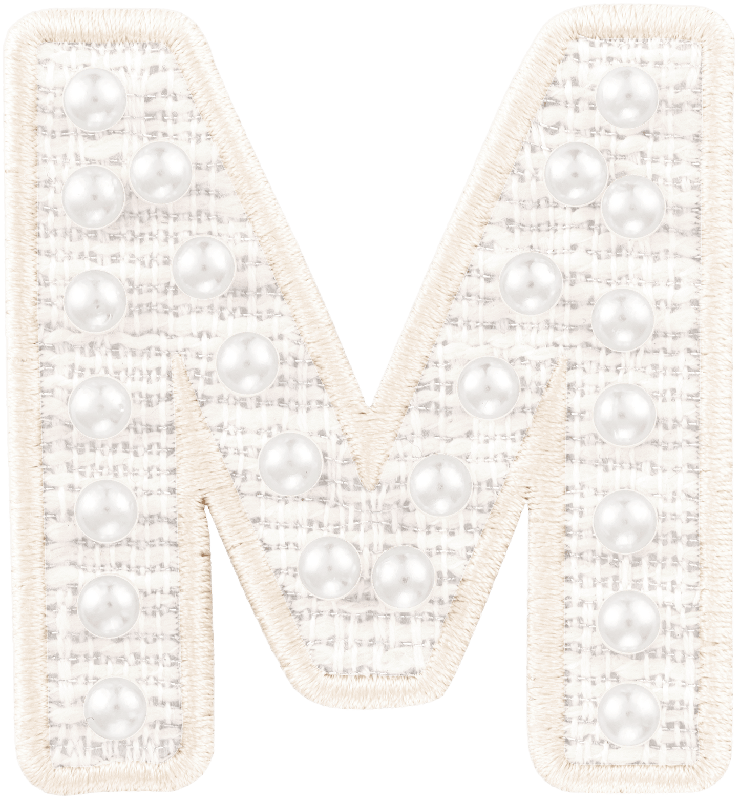 White Pearl Letter Patch