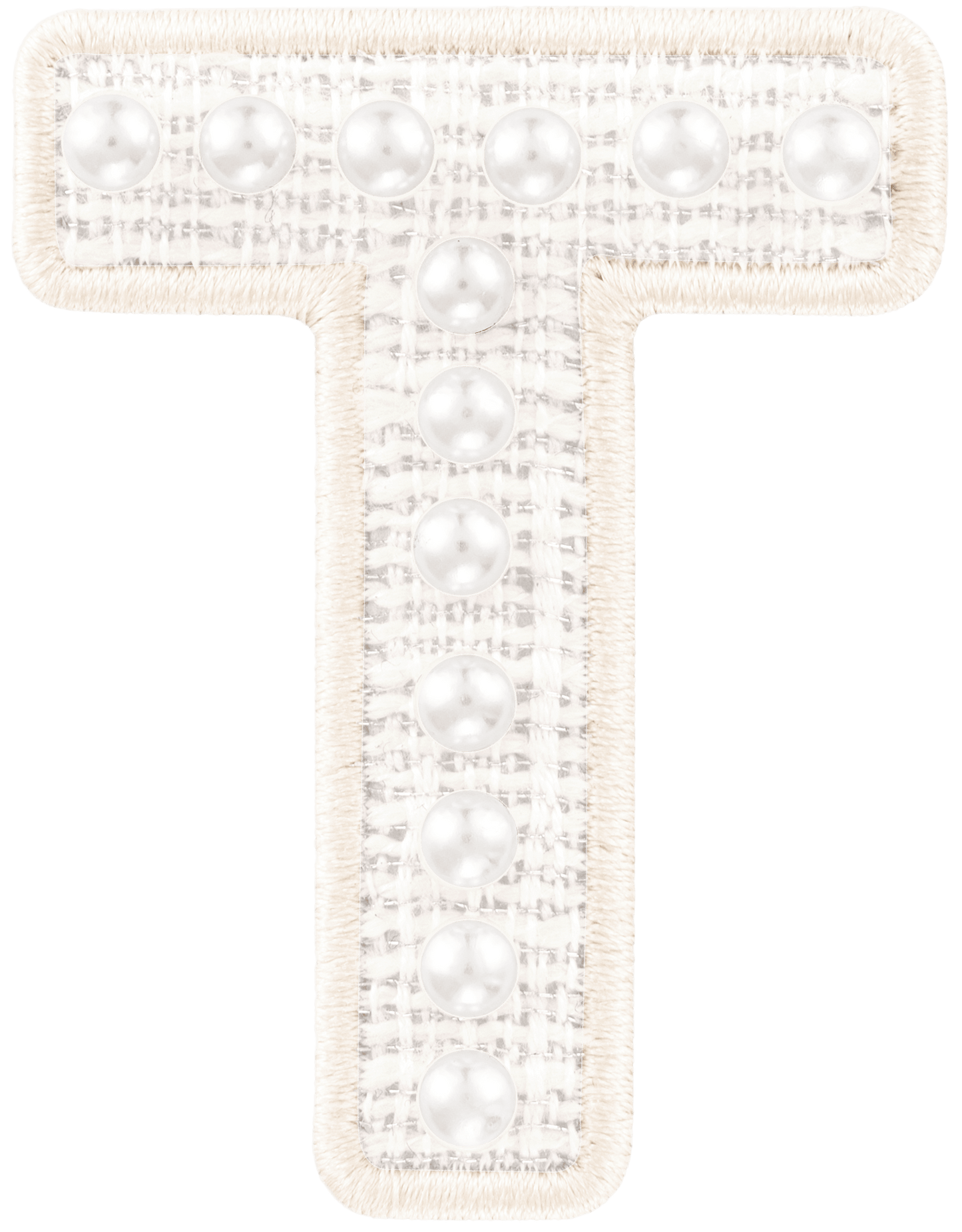 White Pearl Letter Patch