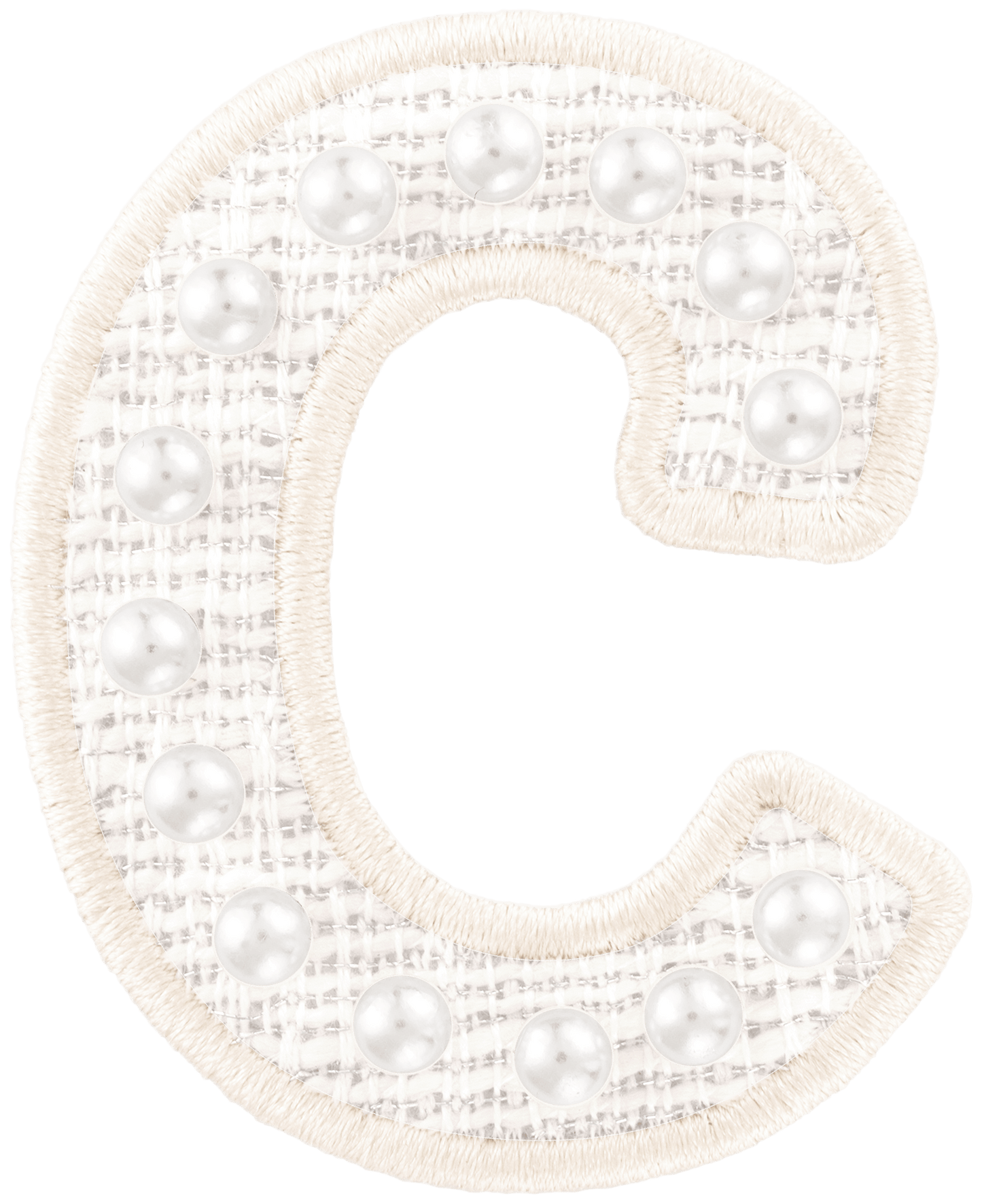White Pearl Letter Patch