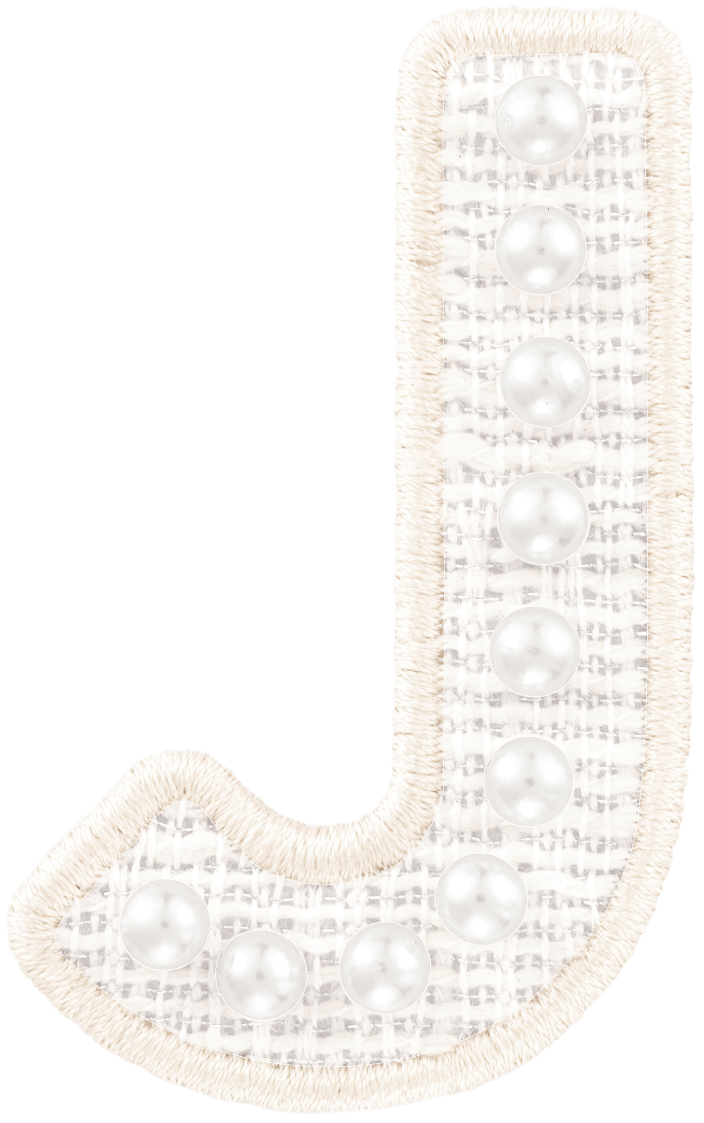 White Pearl Letter Patch