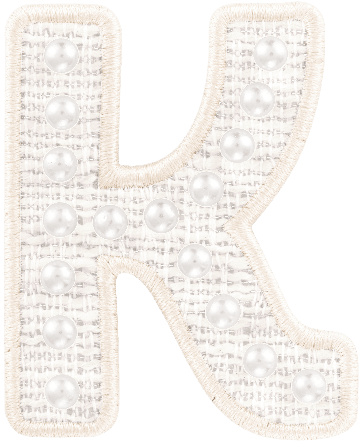 White Pearl Letter Patch