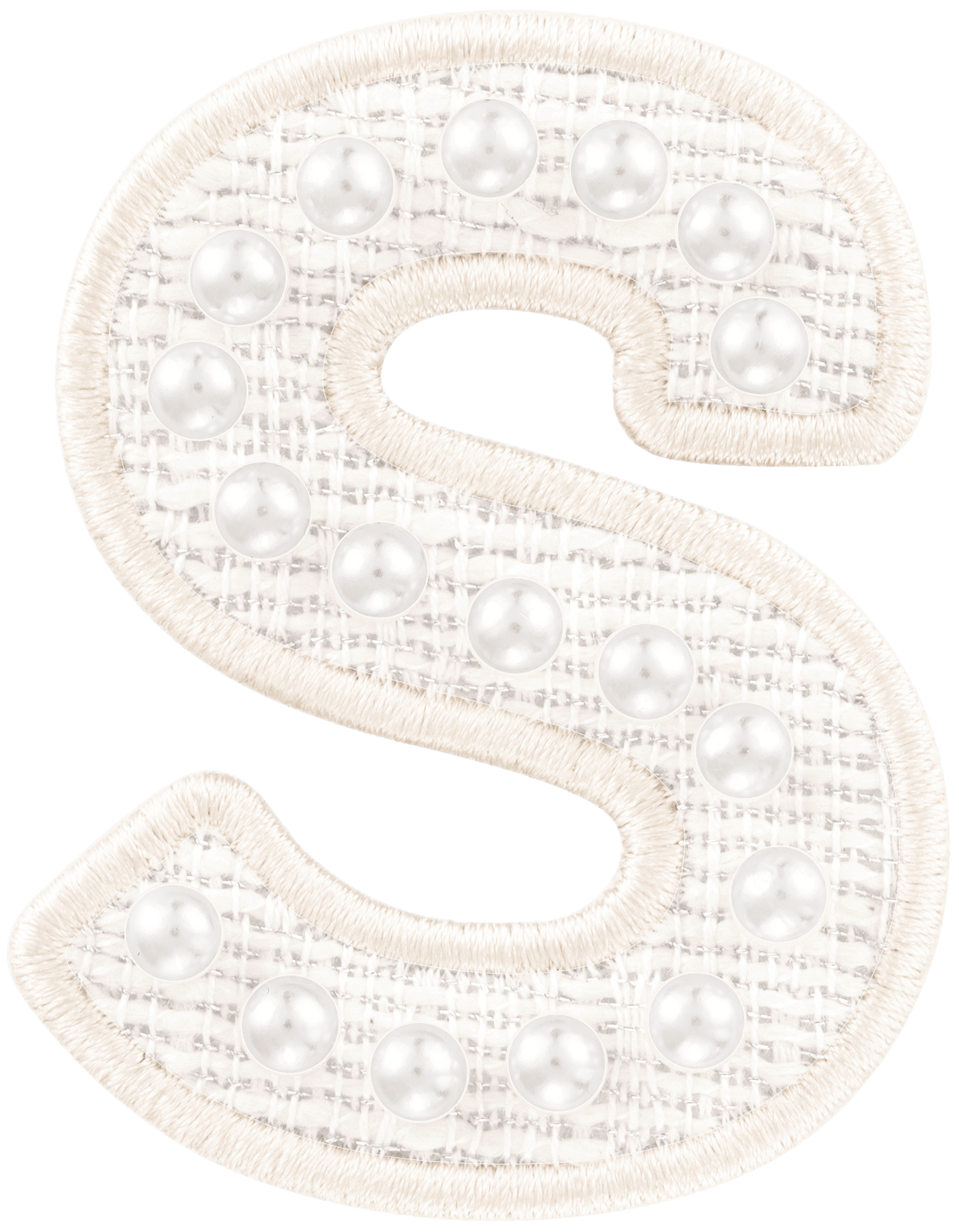 White Pearl Letter Patch