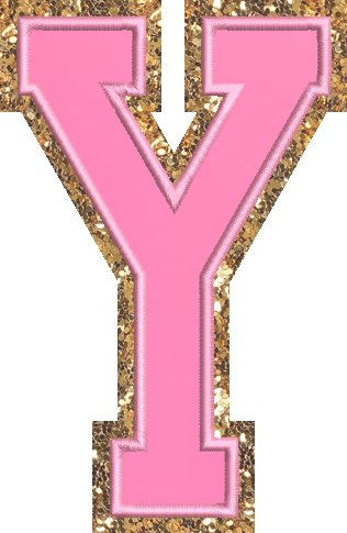 Jumbo Bubblegum Glitter Varsity Letter Patch