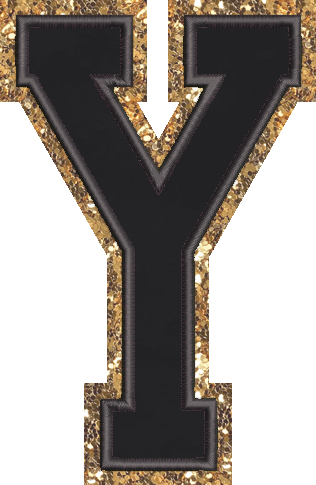 Jumbo Noir Glitter Varsity Letter Patch