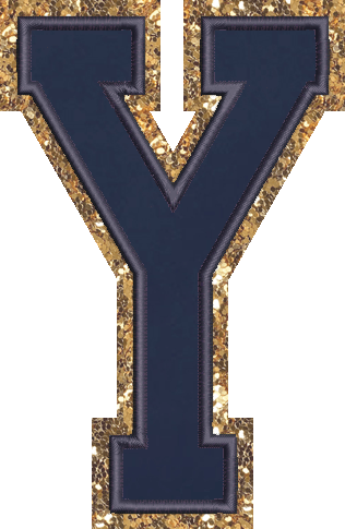 Jumbo Sapphire Glitter Varsity Letter Patch