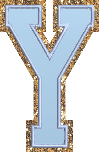 Jumbo Periwinkle Glitter Varsity Letter Patch