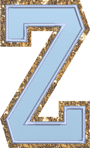 Jumbo Periwinkle Glitter Varsity Letter Patch