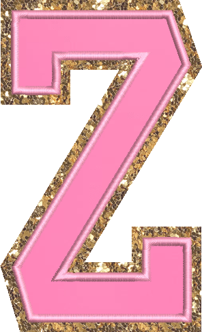 Jumbo Bubblegum Glitter Varsity Letter Patch