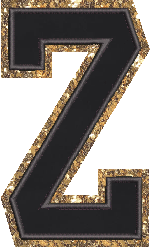 Jumbo Noir Glitter Varsity Letter Patch