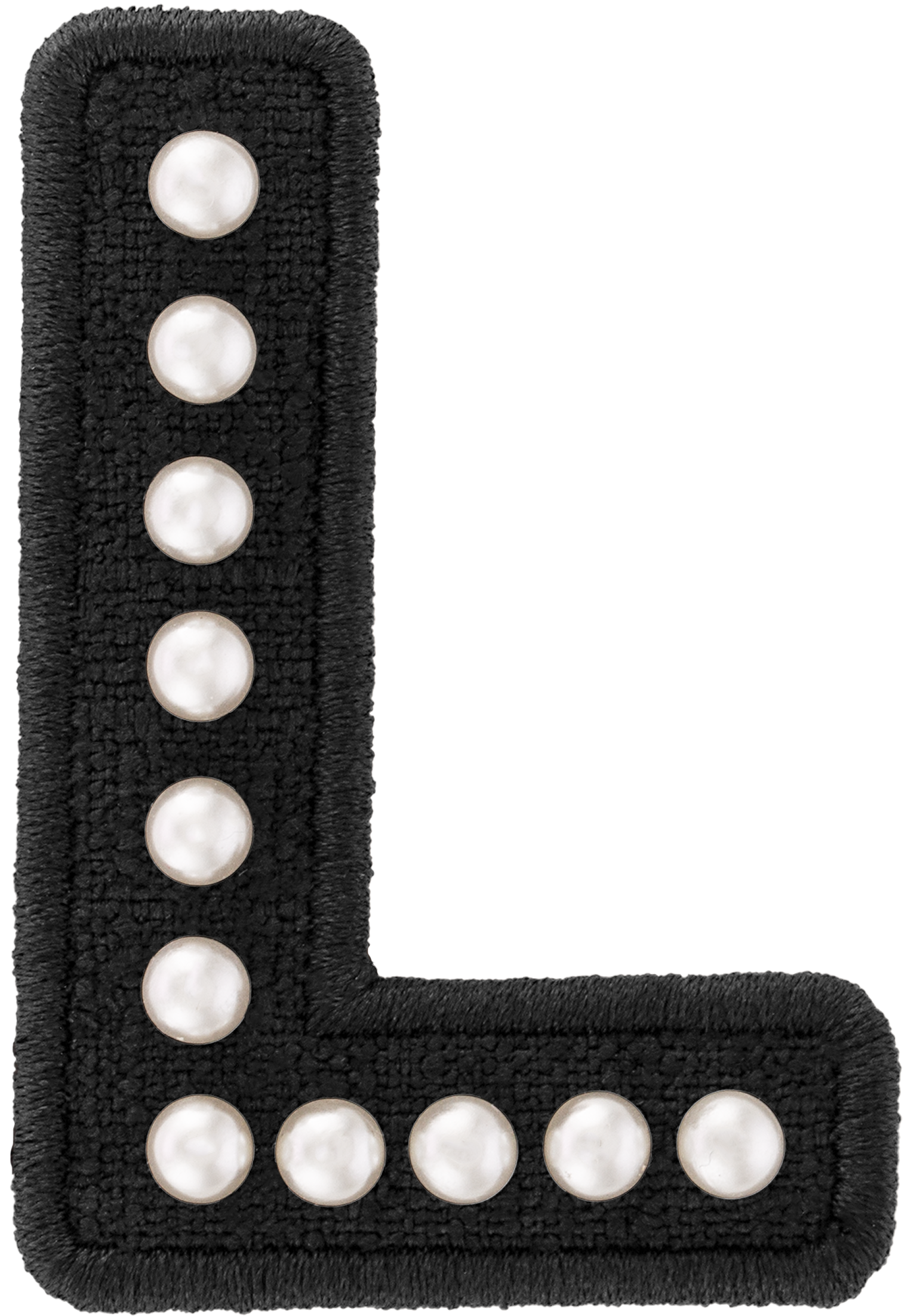 Black Pearl Letter Patch