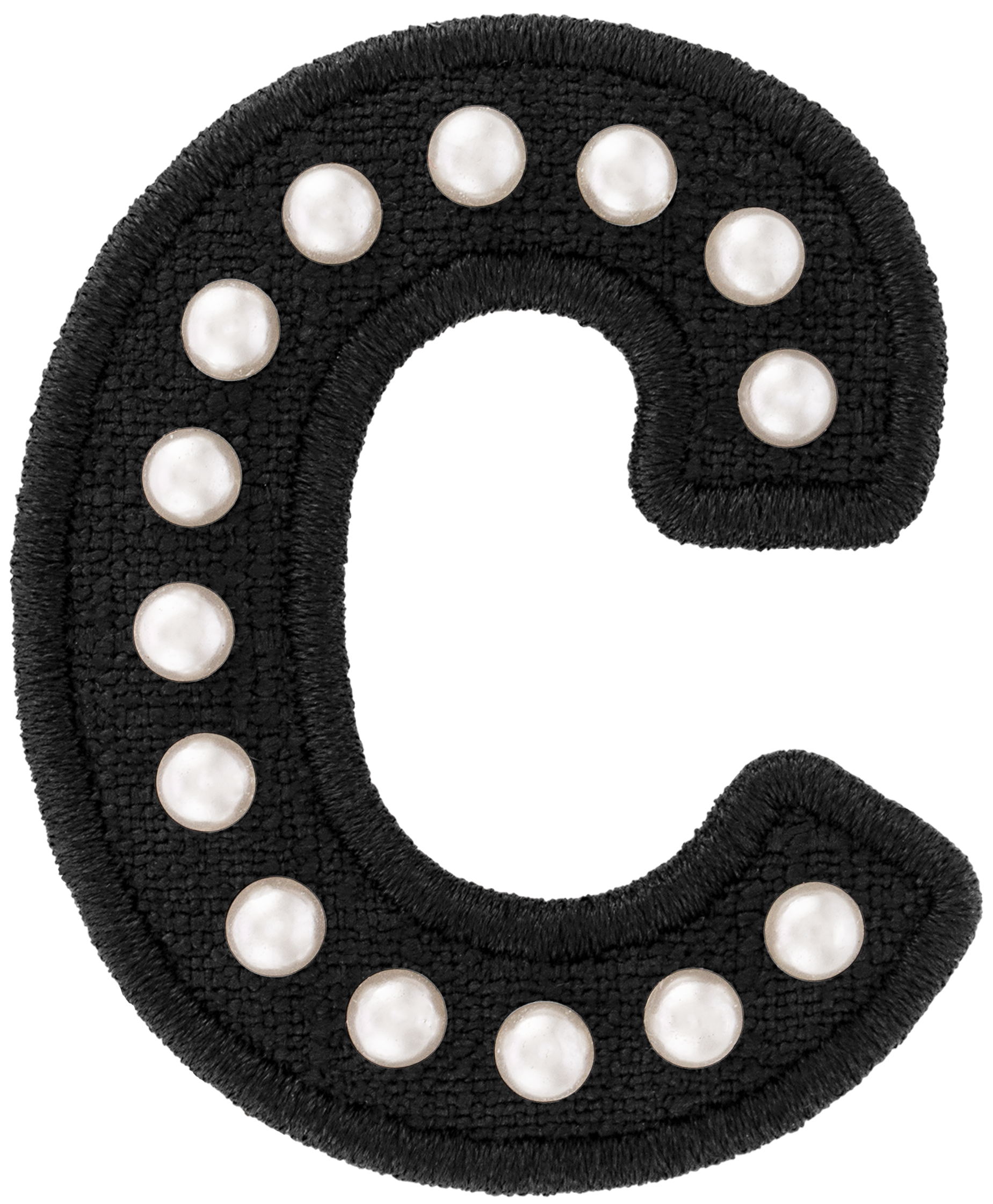 Black Pearl Letter Patch