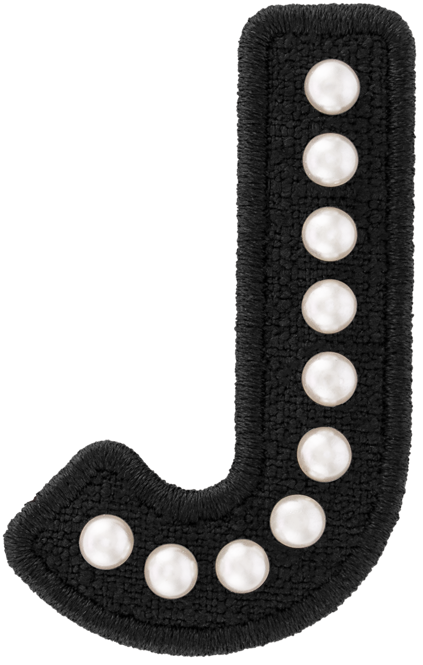 Black Pearl Letter Patch