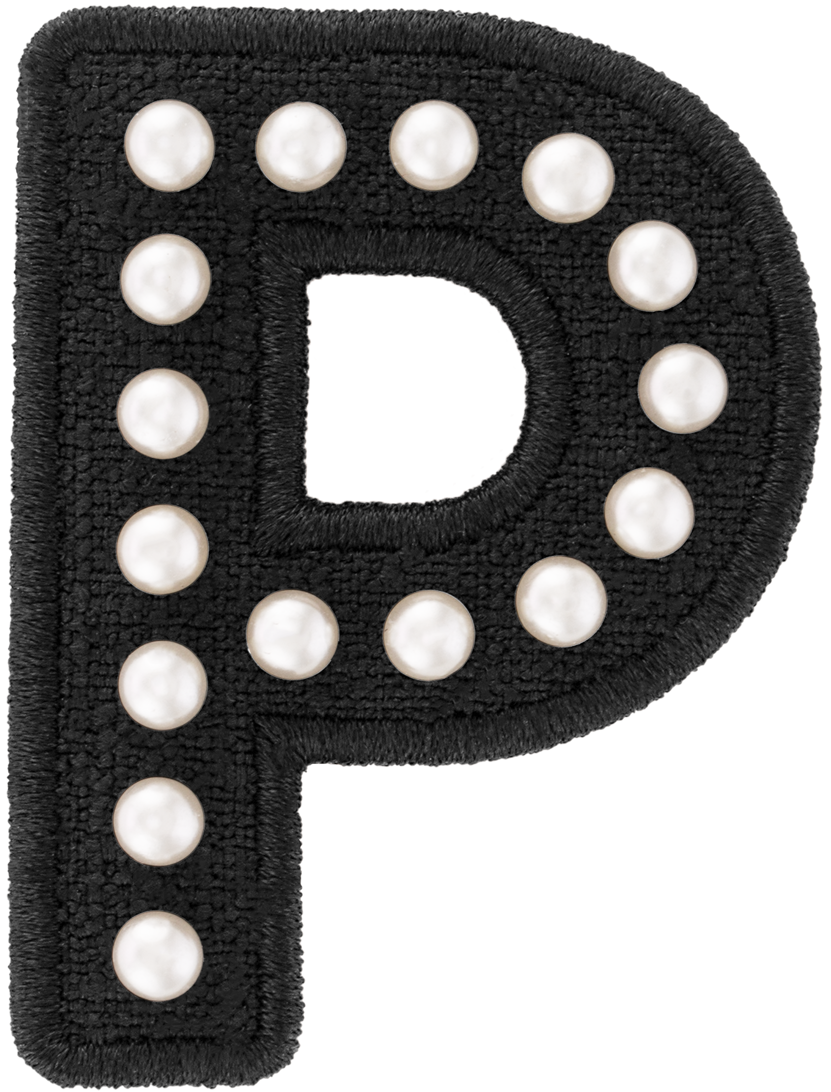 Black Pearl Letter Patch