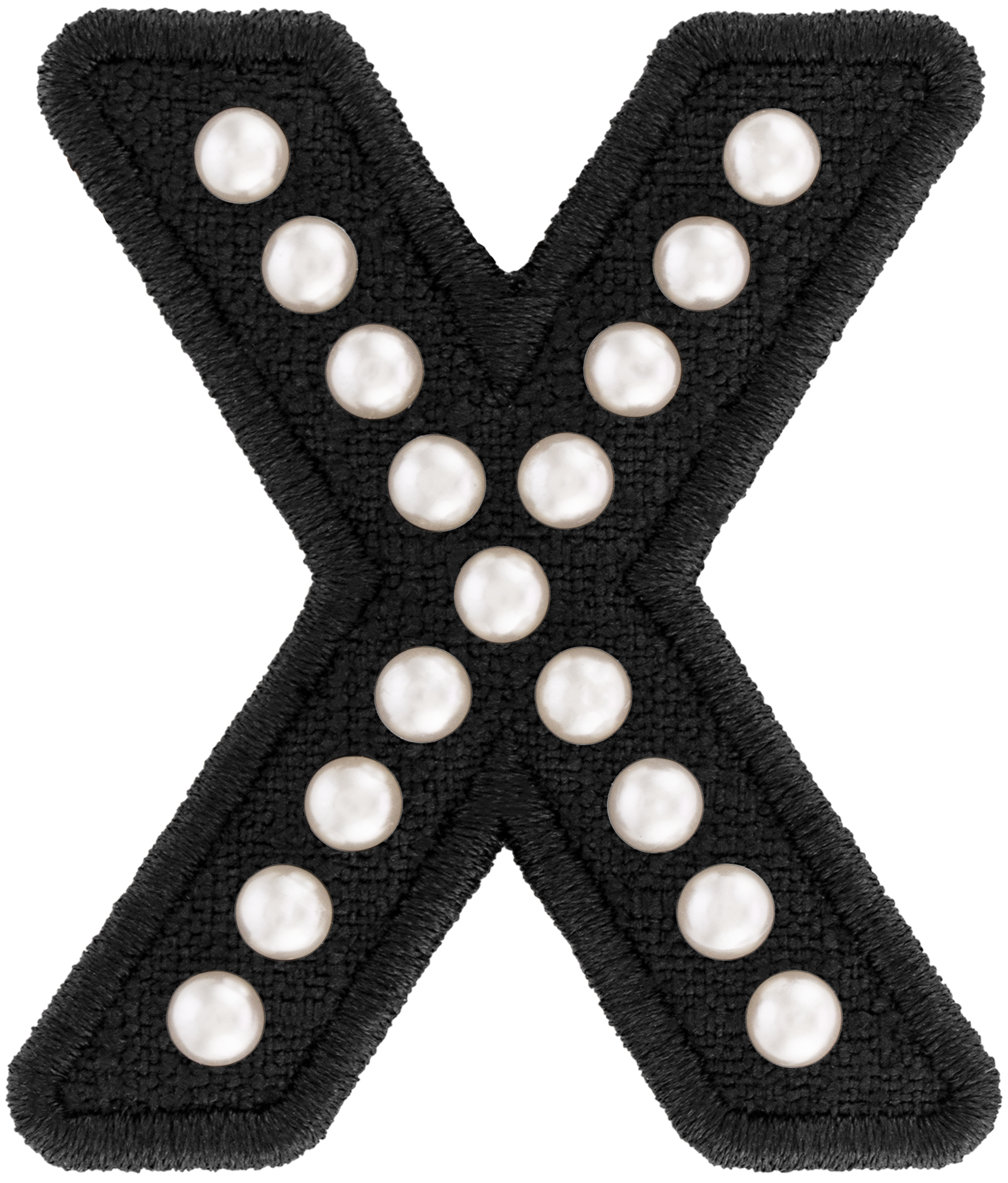 Black Pearl Letter Patch
