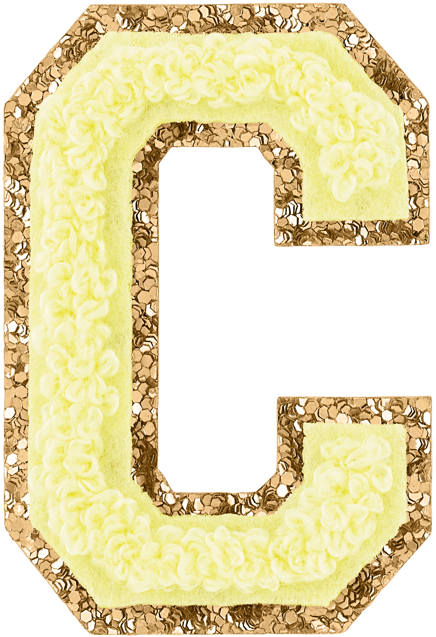 Banana Glitter Varsity Letter Patch