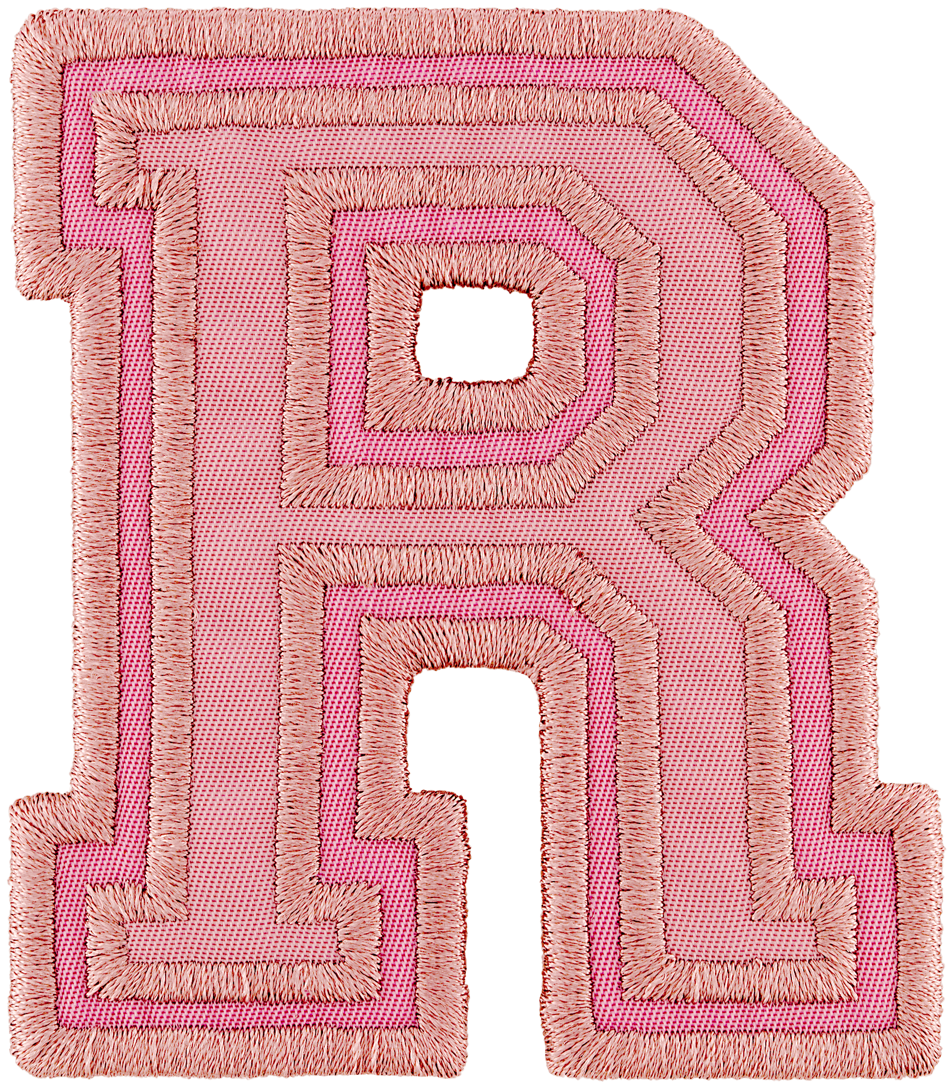 Mauve Varsity Nylon Letter Patch