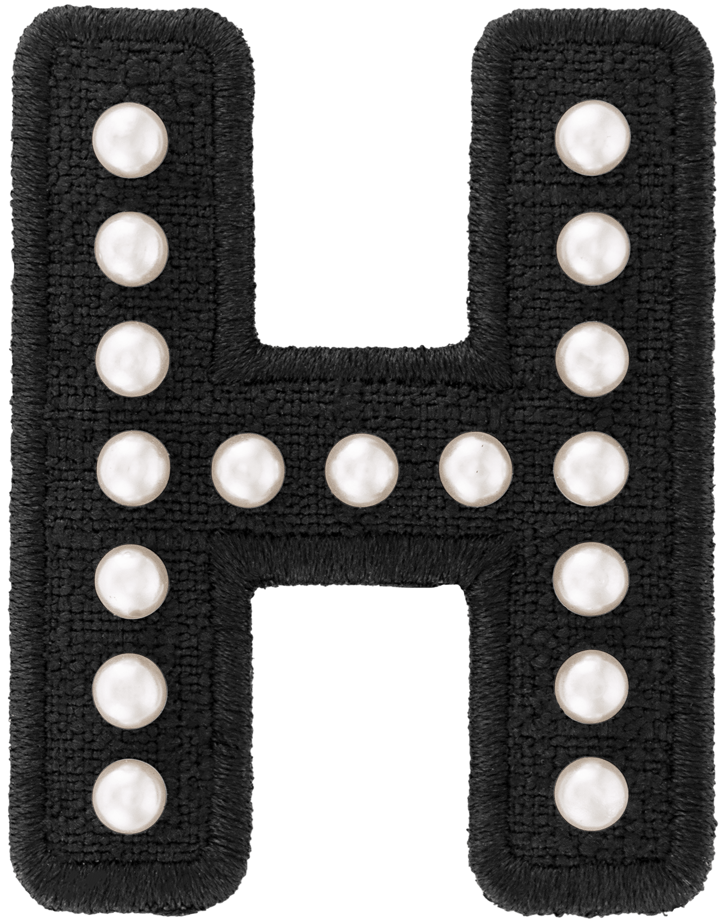 Black Pearl Letter Patch