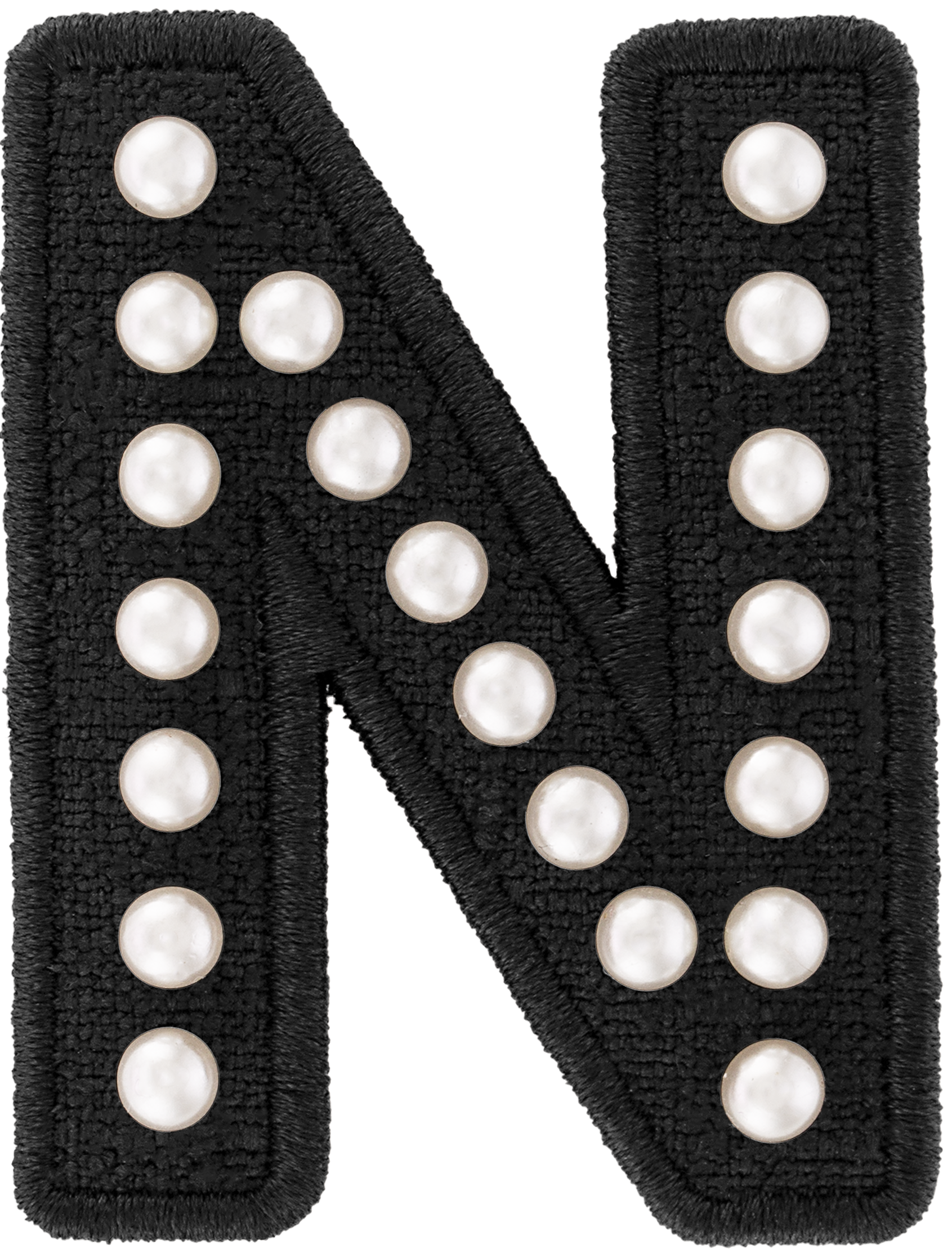 Black Pearl Letter Patch