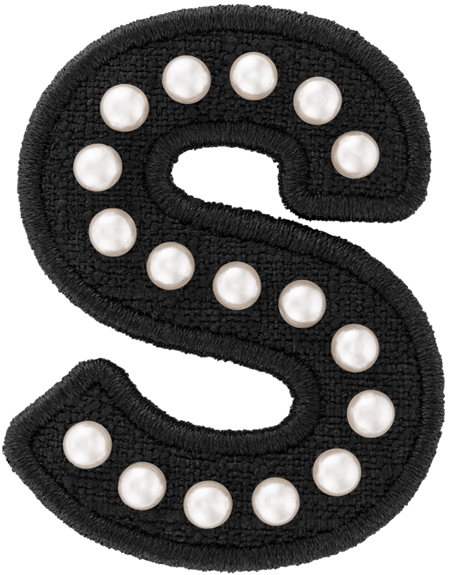 Black Pearl Letter Patch