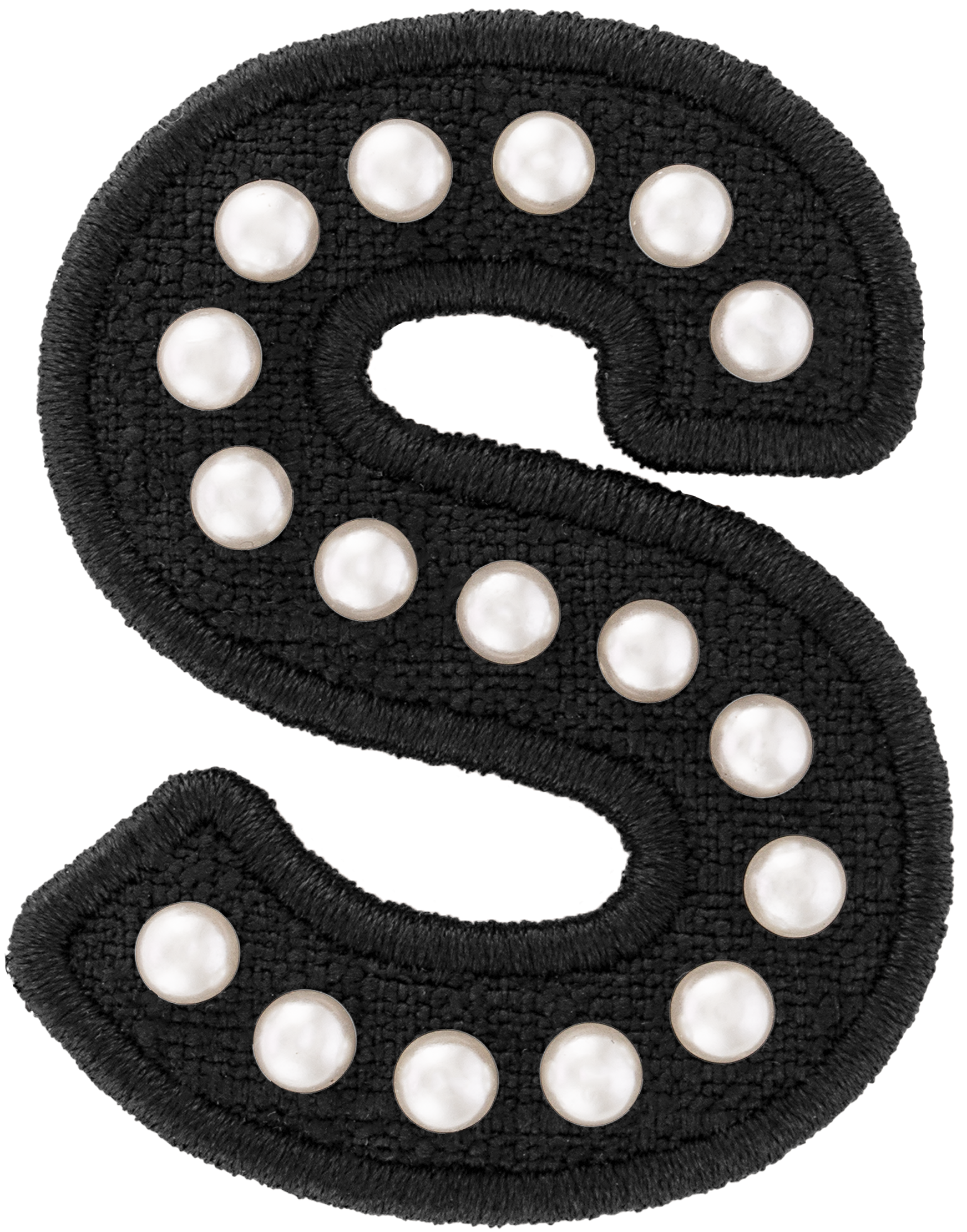 Black Pearl Letter Patch