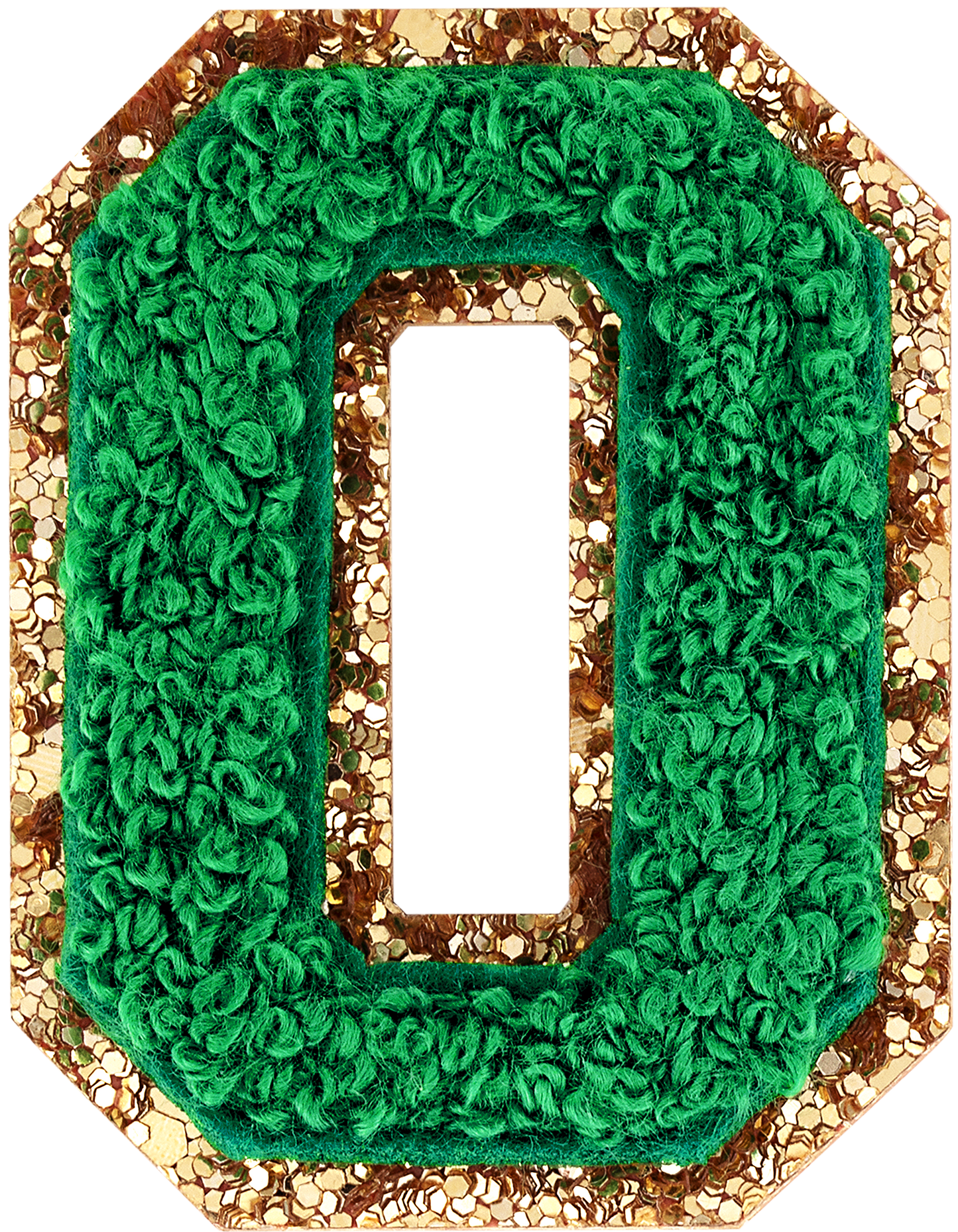 Green Glitter Varsity Number Patch