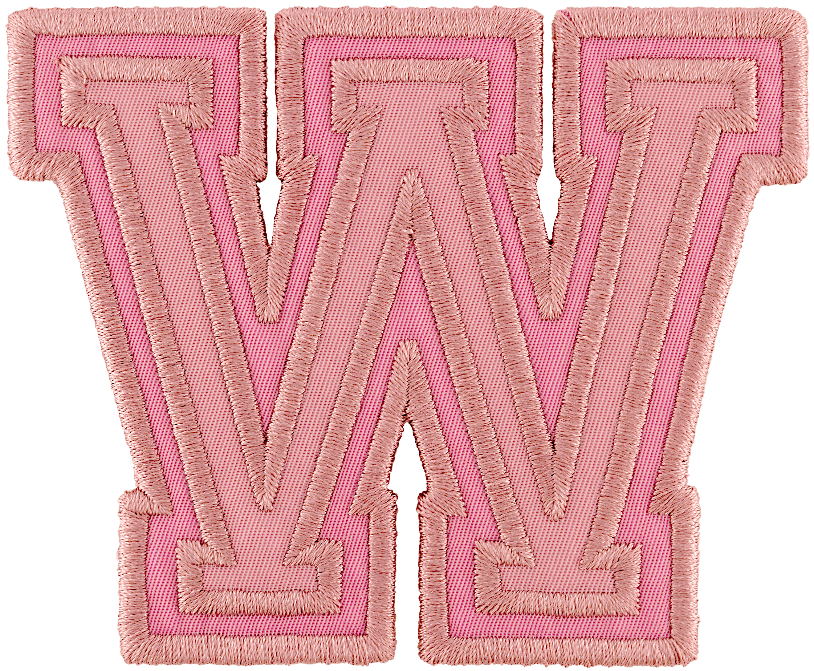 Mauve Varsity Nylon Letter Patch