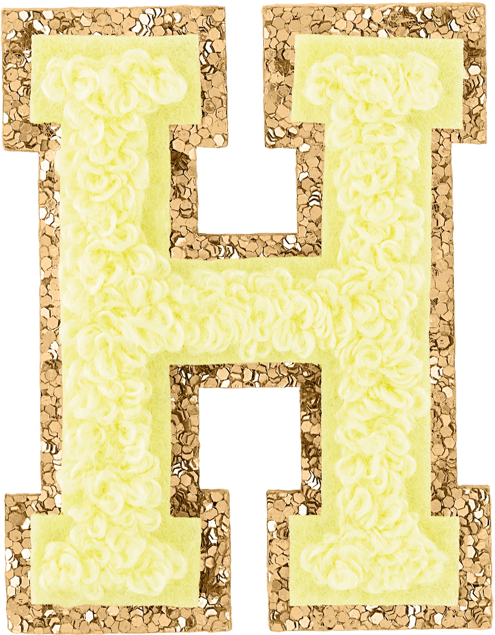 Banana Glitter Varsity Letter Patch