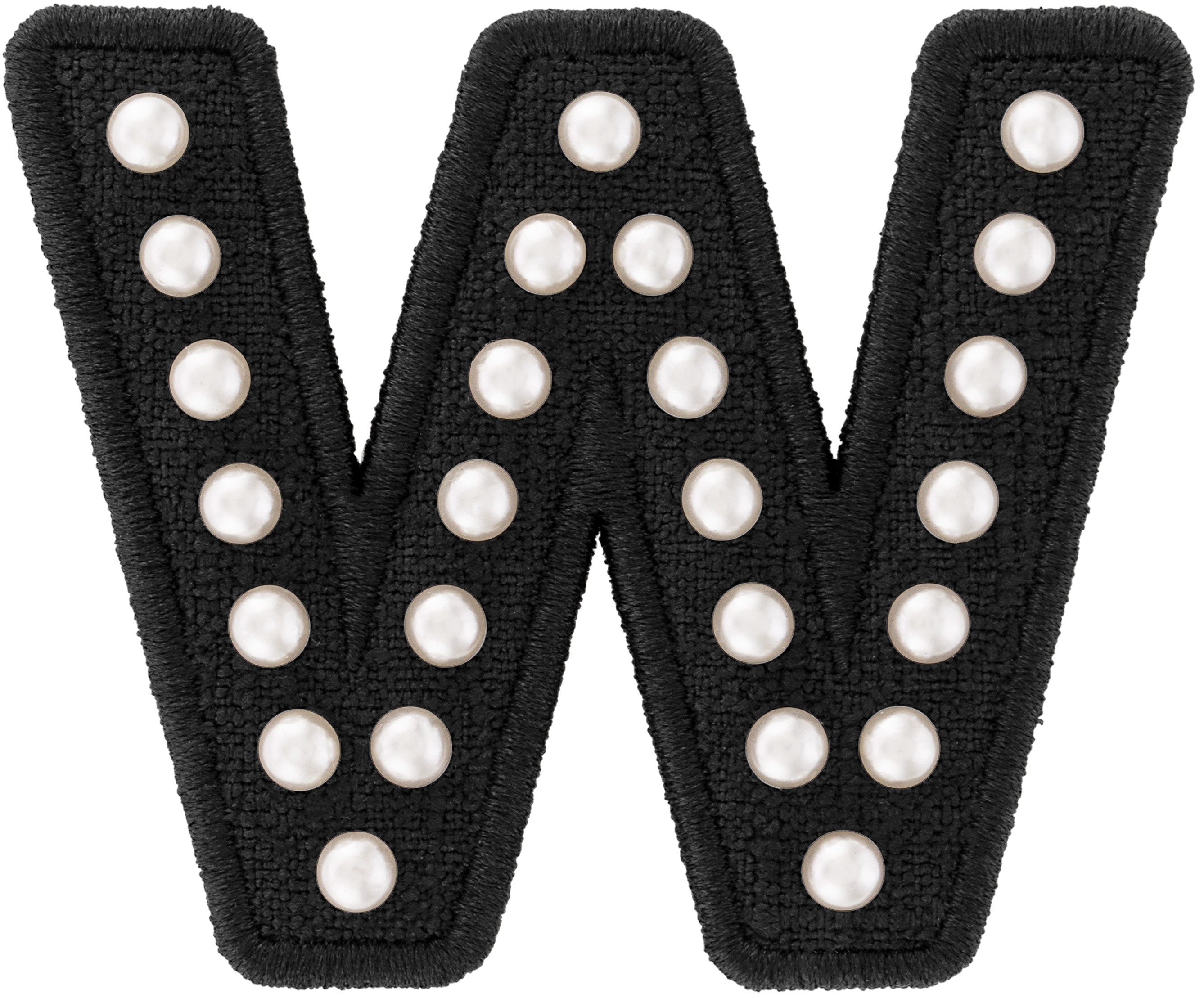 Black Pearl Letter Patch