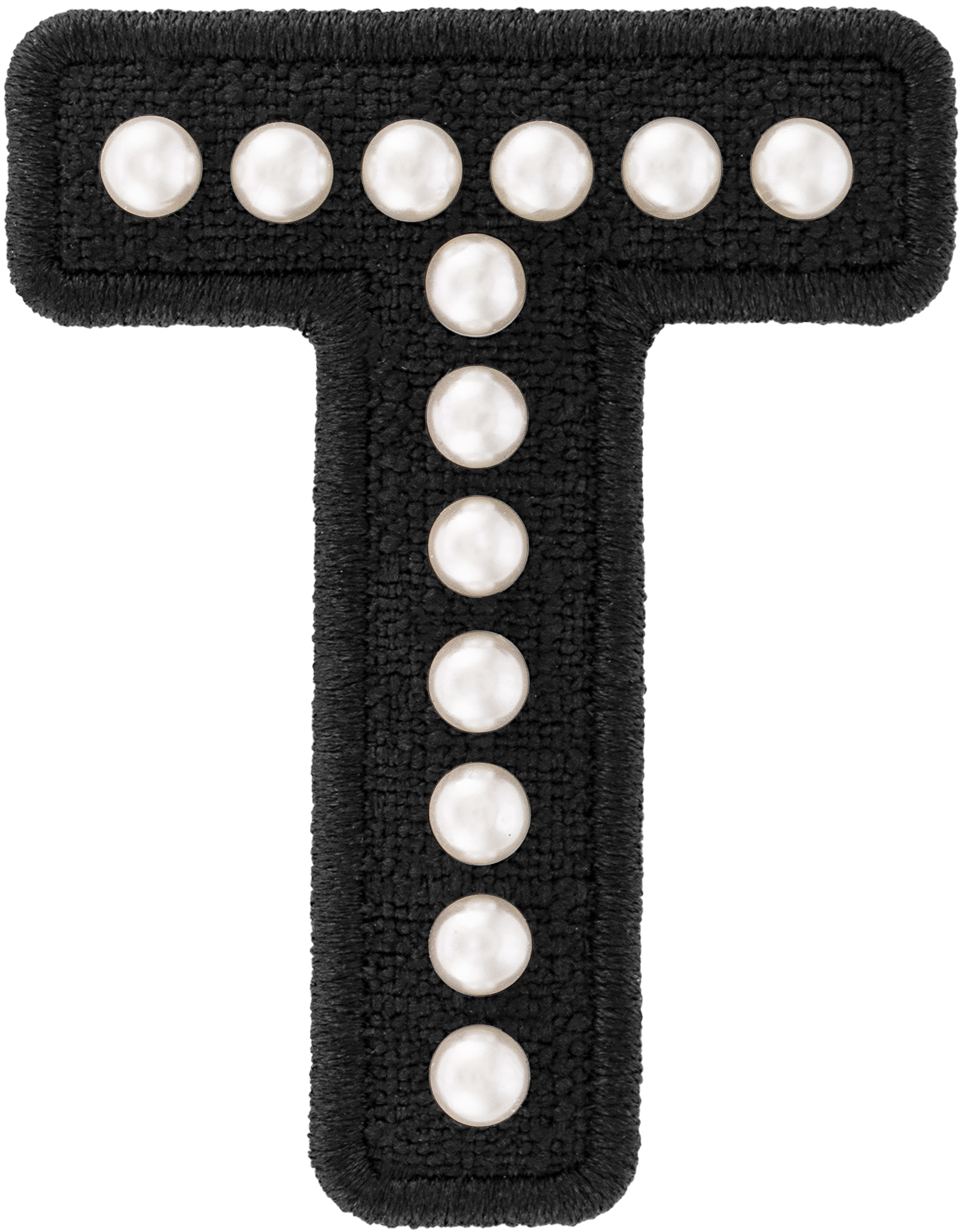 Black Pearl Letter Patch