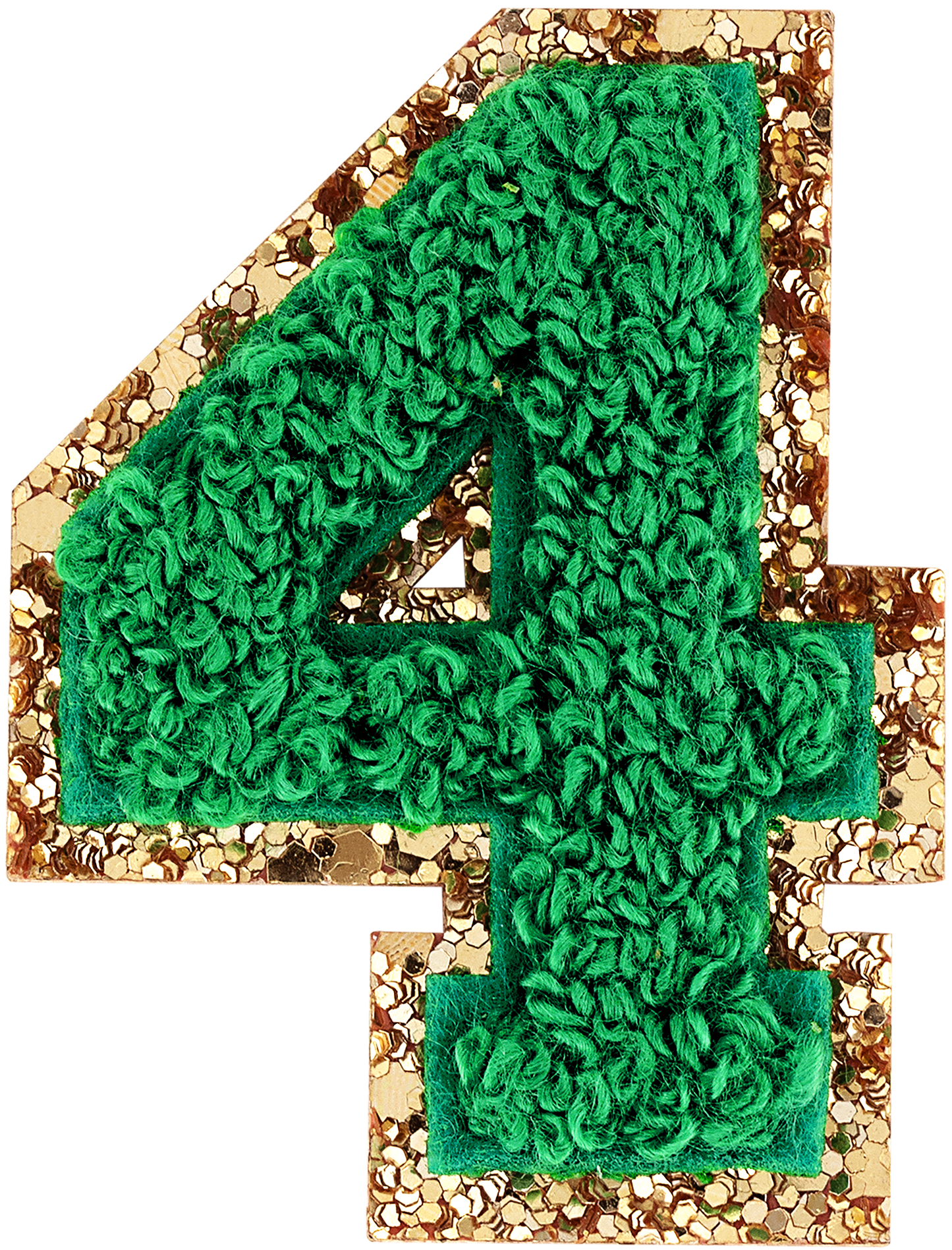 Green Glitter Varsity Number Patch