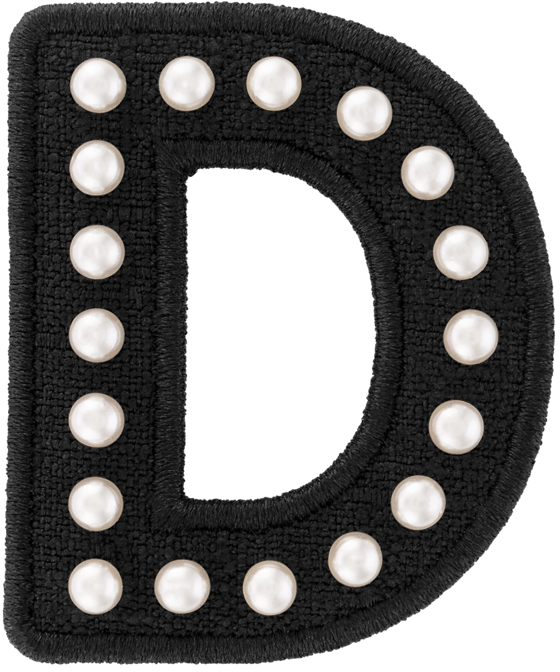 Black Pearl Letter Patch