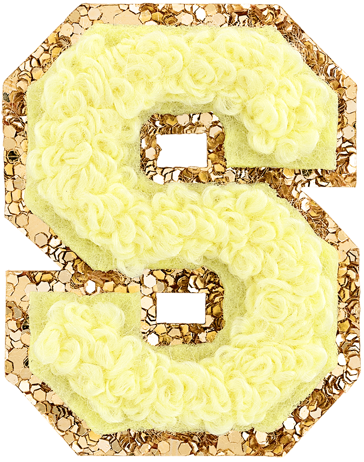 Banana Mini Glitter Varsity Letter Patch