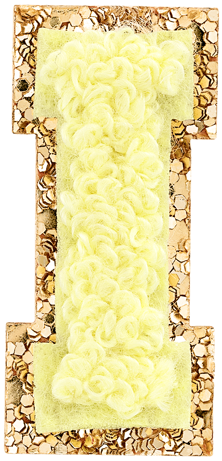 Banana Mini Glitter Varsity Letter Patch