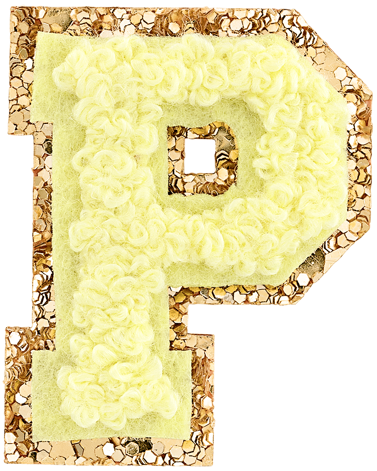 Banana Mini Glitter Varsity Letter Patch