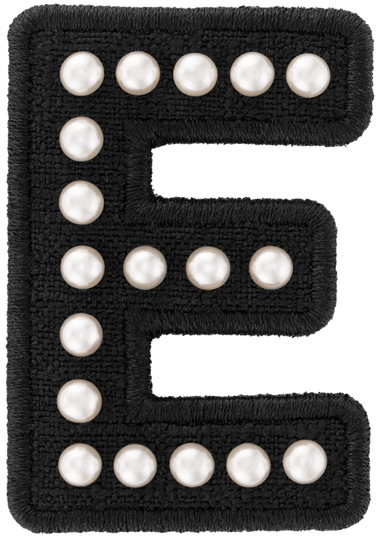 Black Pearl Letter Patch