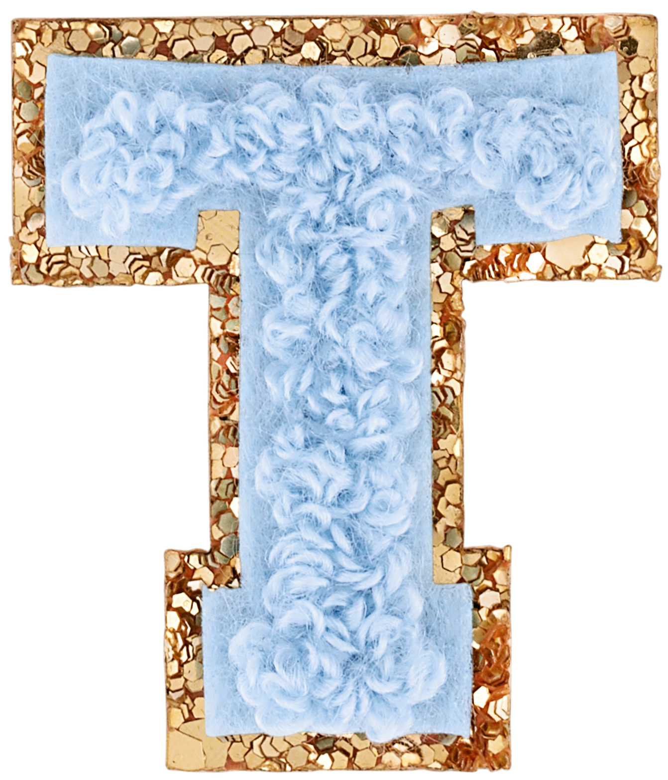 Periwinkle Mini Glitter Varsity Letter Patch