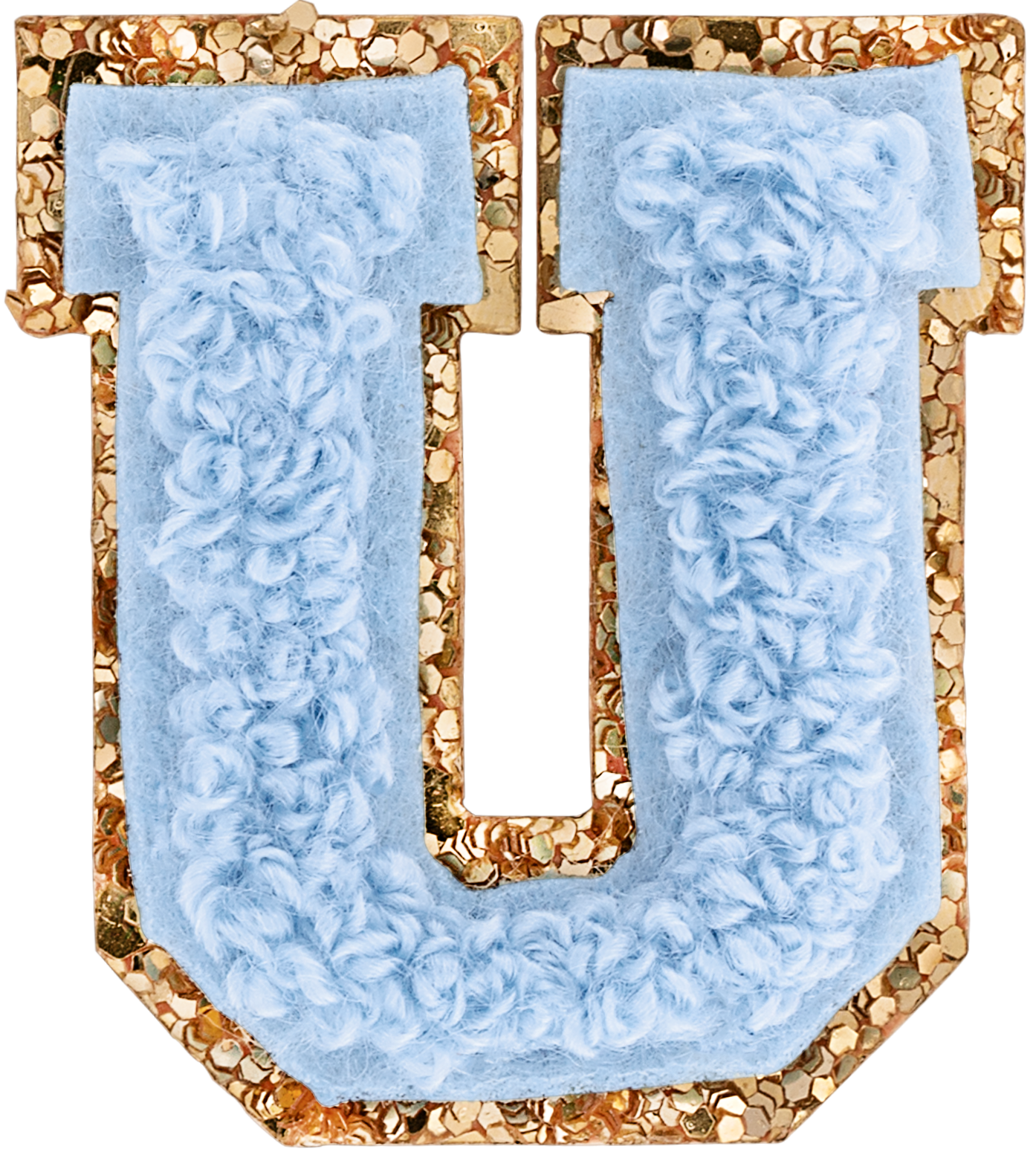 Periwinkle Mini Glitter Varsity Letter Patch