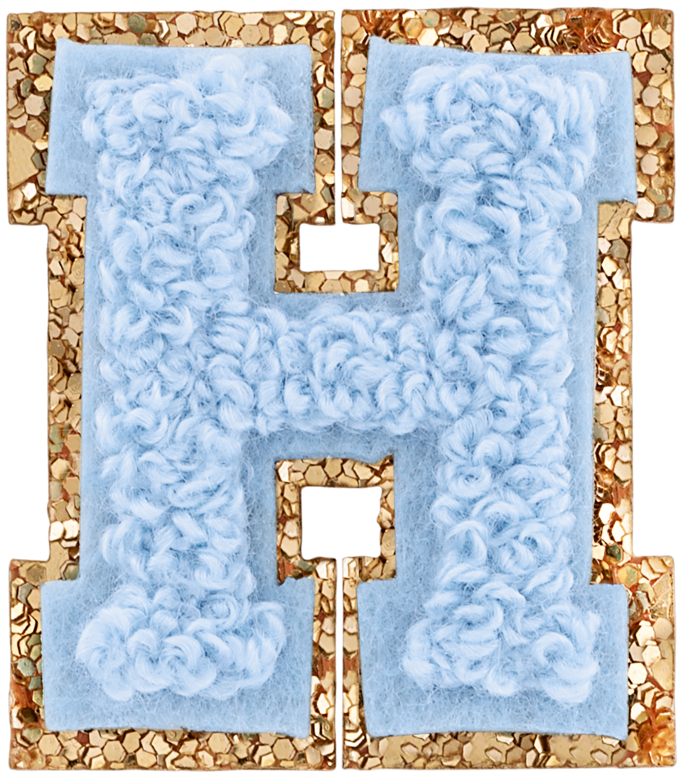 Periwinkle Mini Glitter Varsity Letter Patch