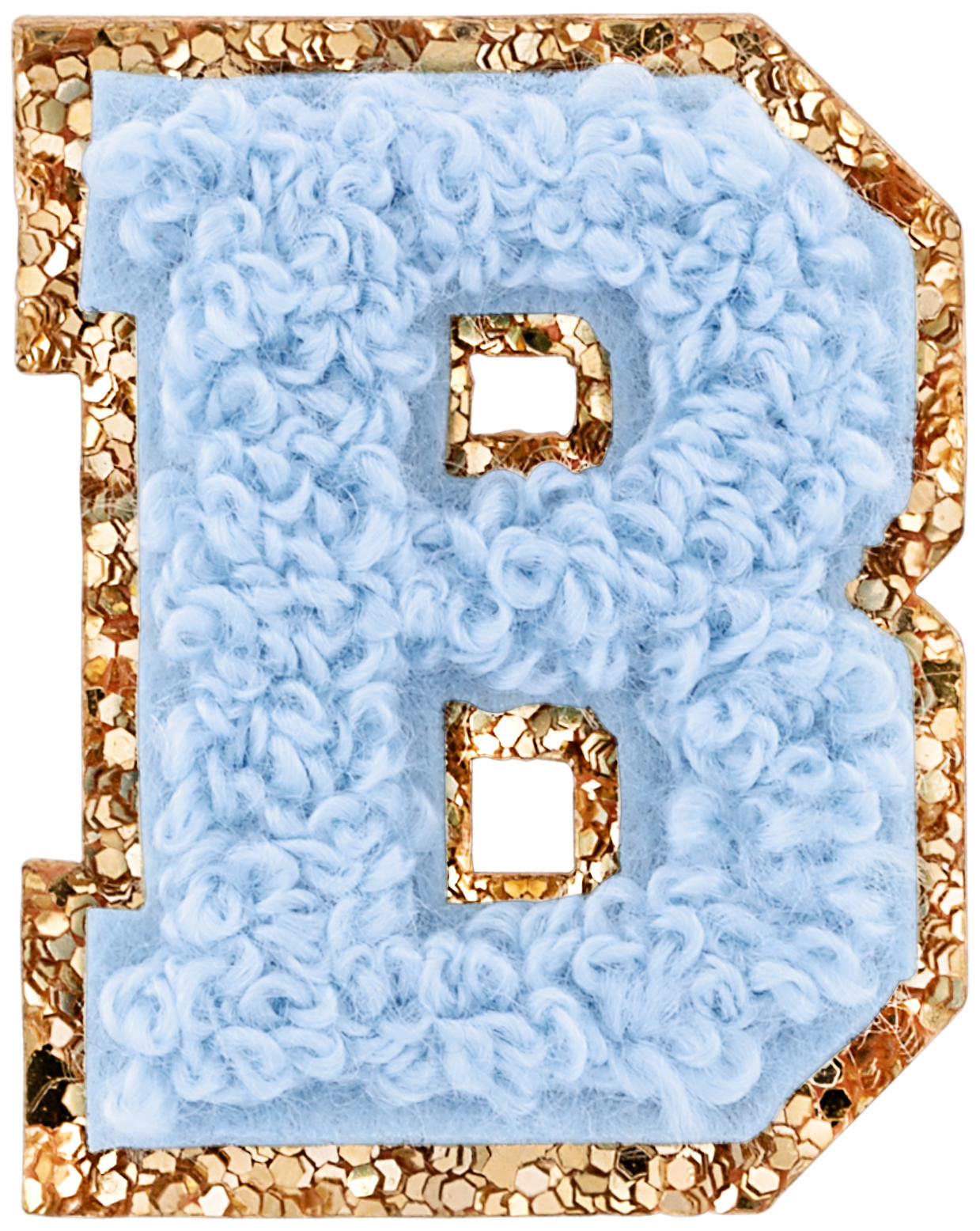 Periwinkle Mini Glitter Varsity Letter Patch