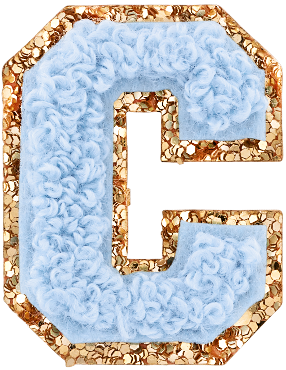 Periwinkle Mini Glitter Varsity Letter Patch