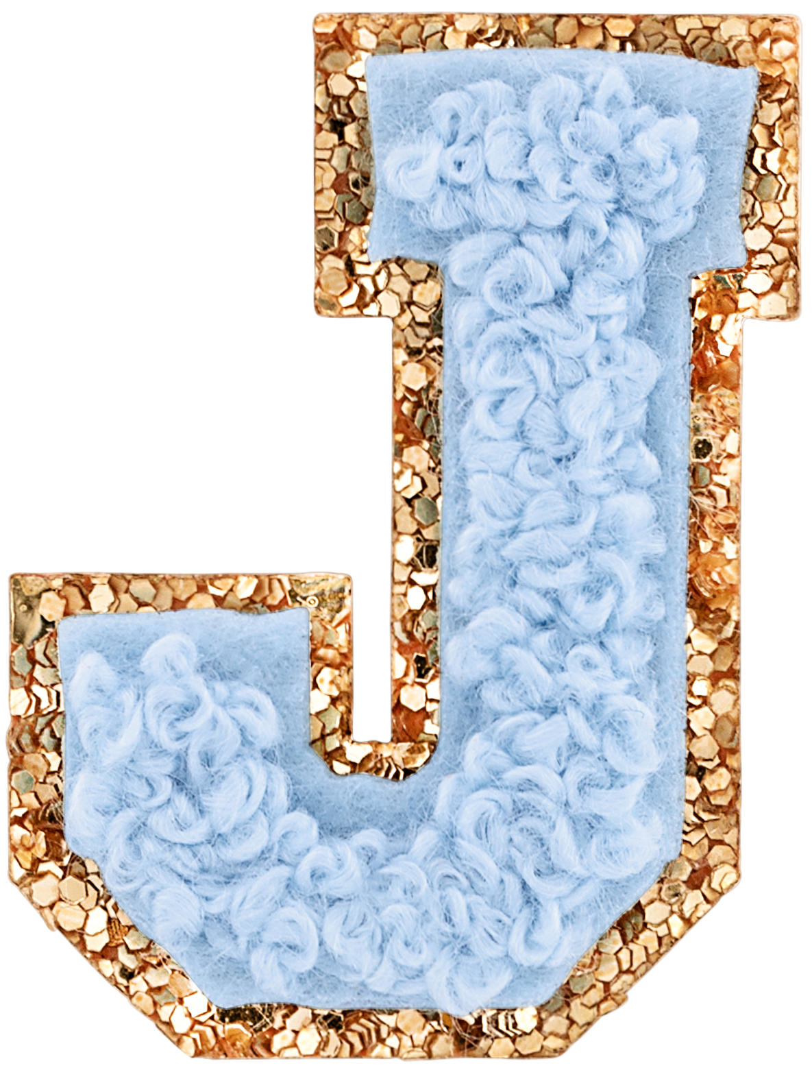 Periwinkle Mini Glitter Varsity Letter Patch
