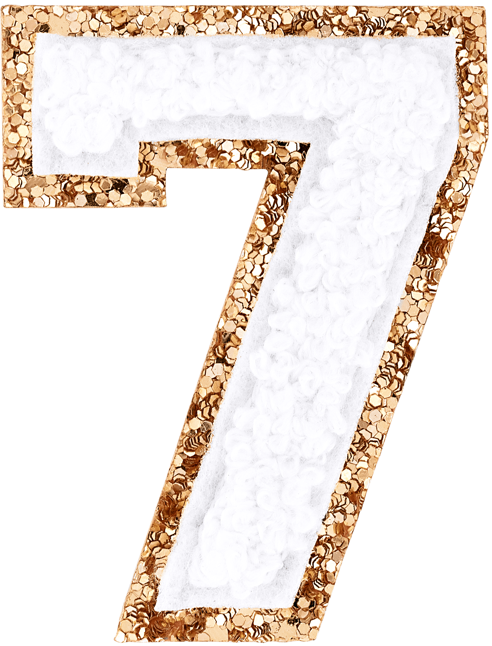 Blanc Glitter Varsity Number Patch
