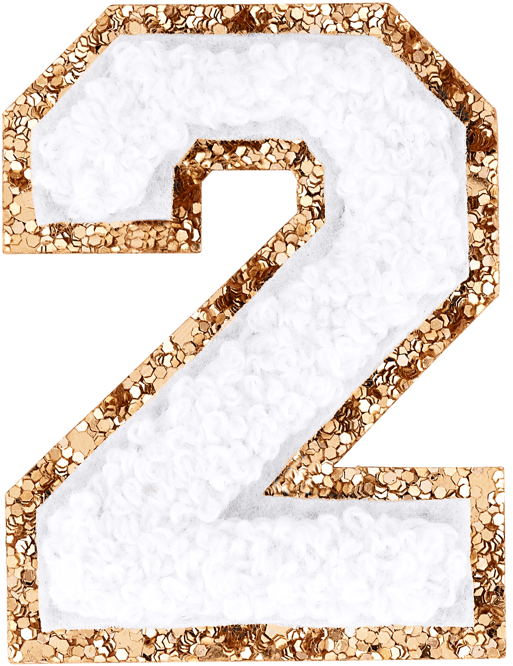 Blanc Glitter Varsity Number Patch