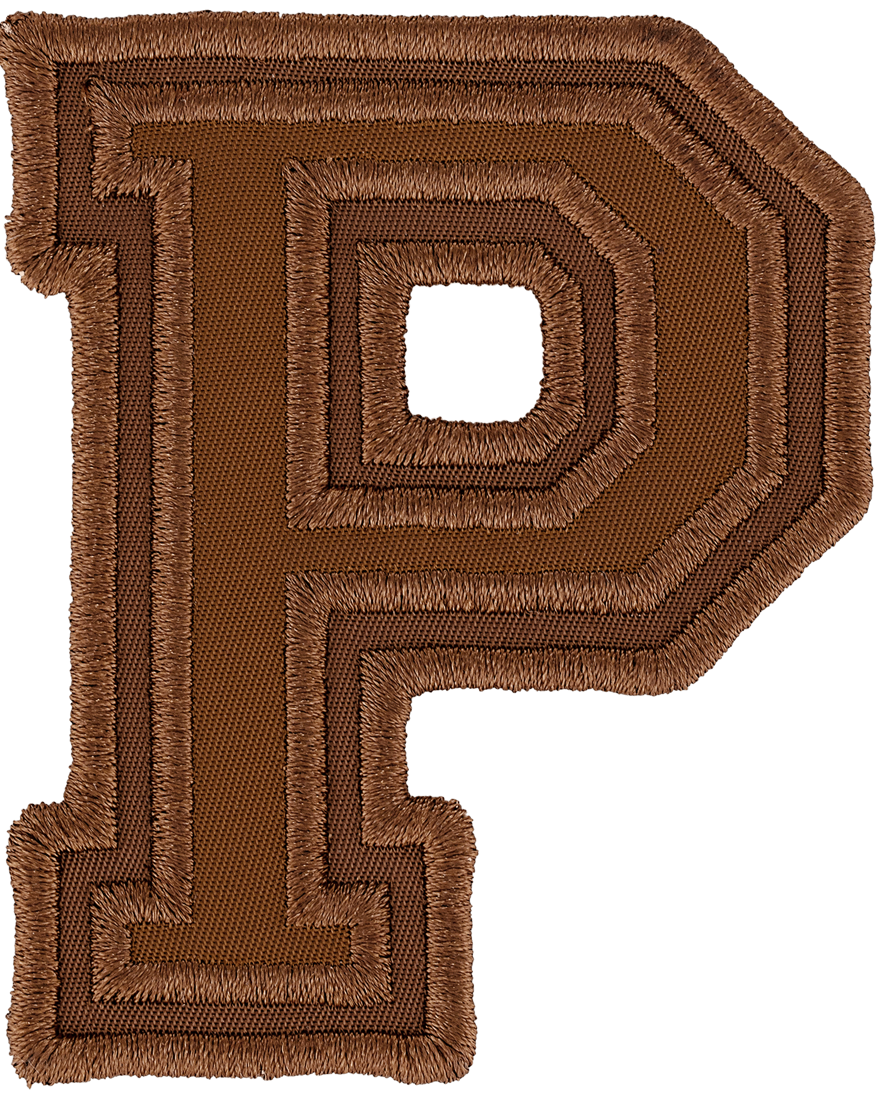 Chocolate Varsity Nylon Letter Patch