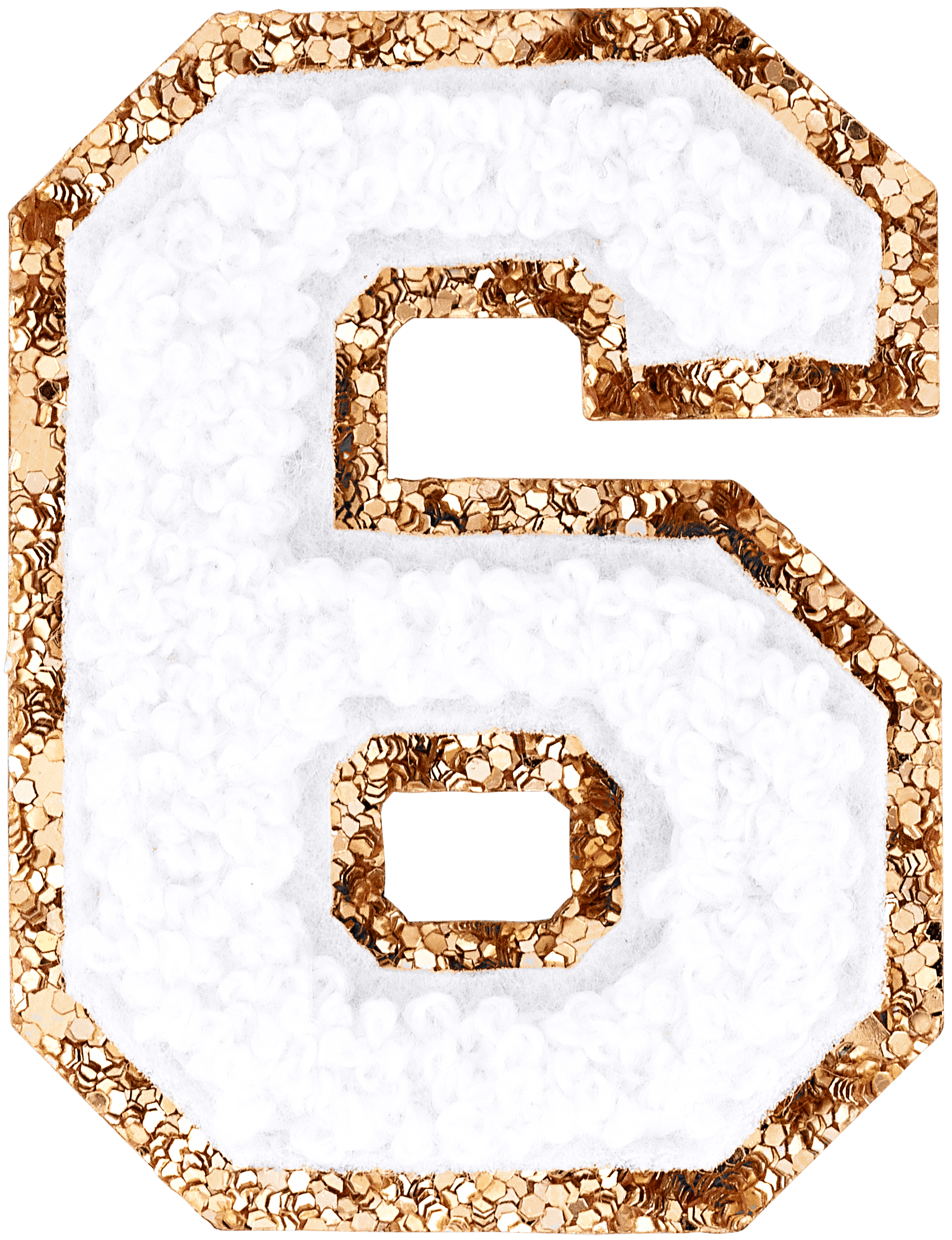 Blanc Glitter Varsity Number Patch