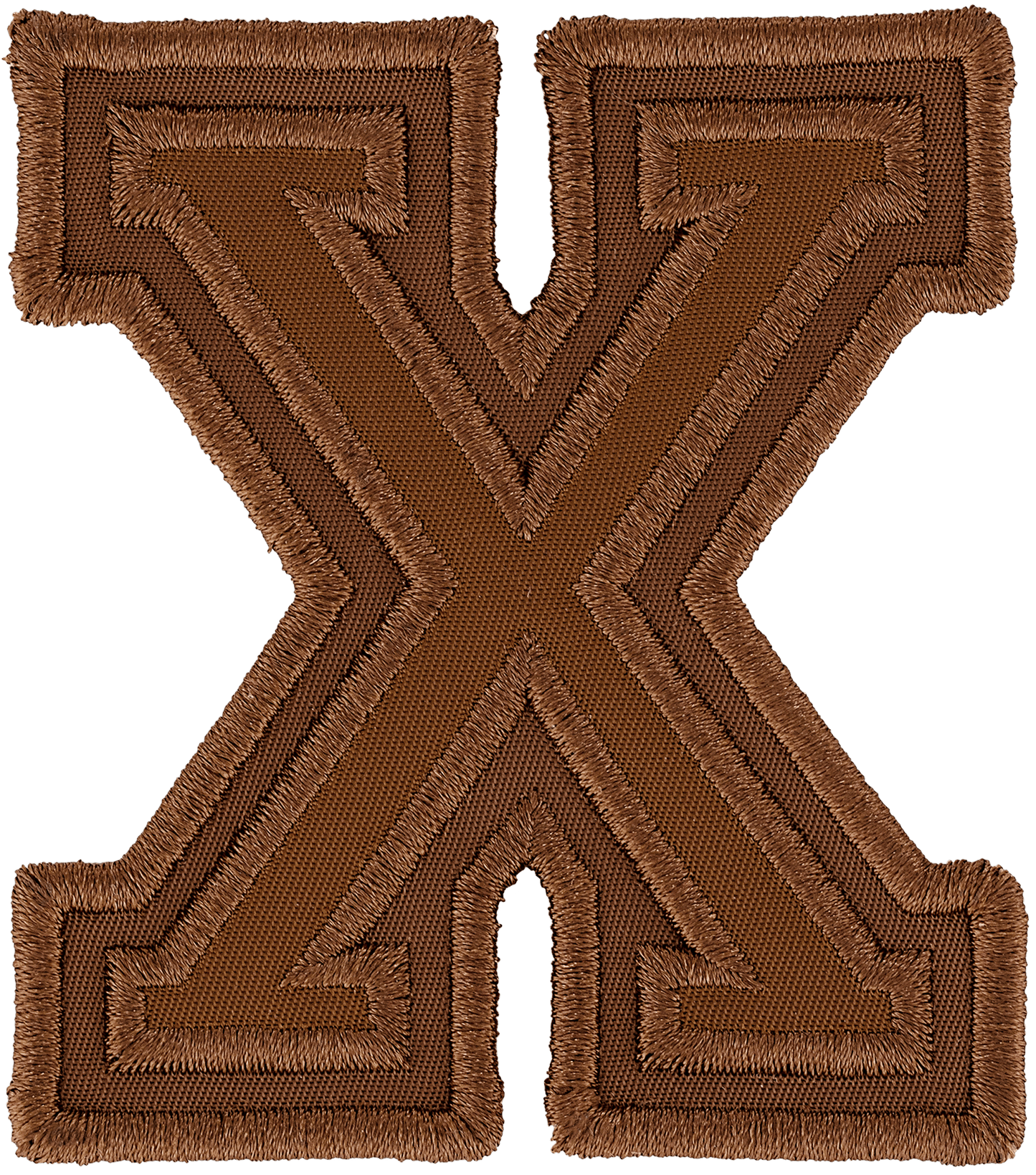 Chocolate Varsity Nylon Letter Patch