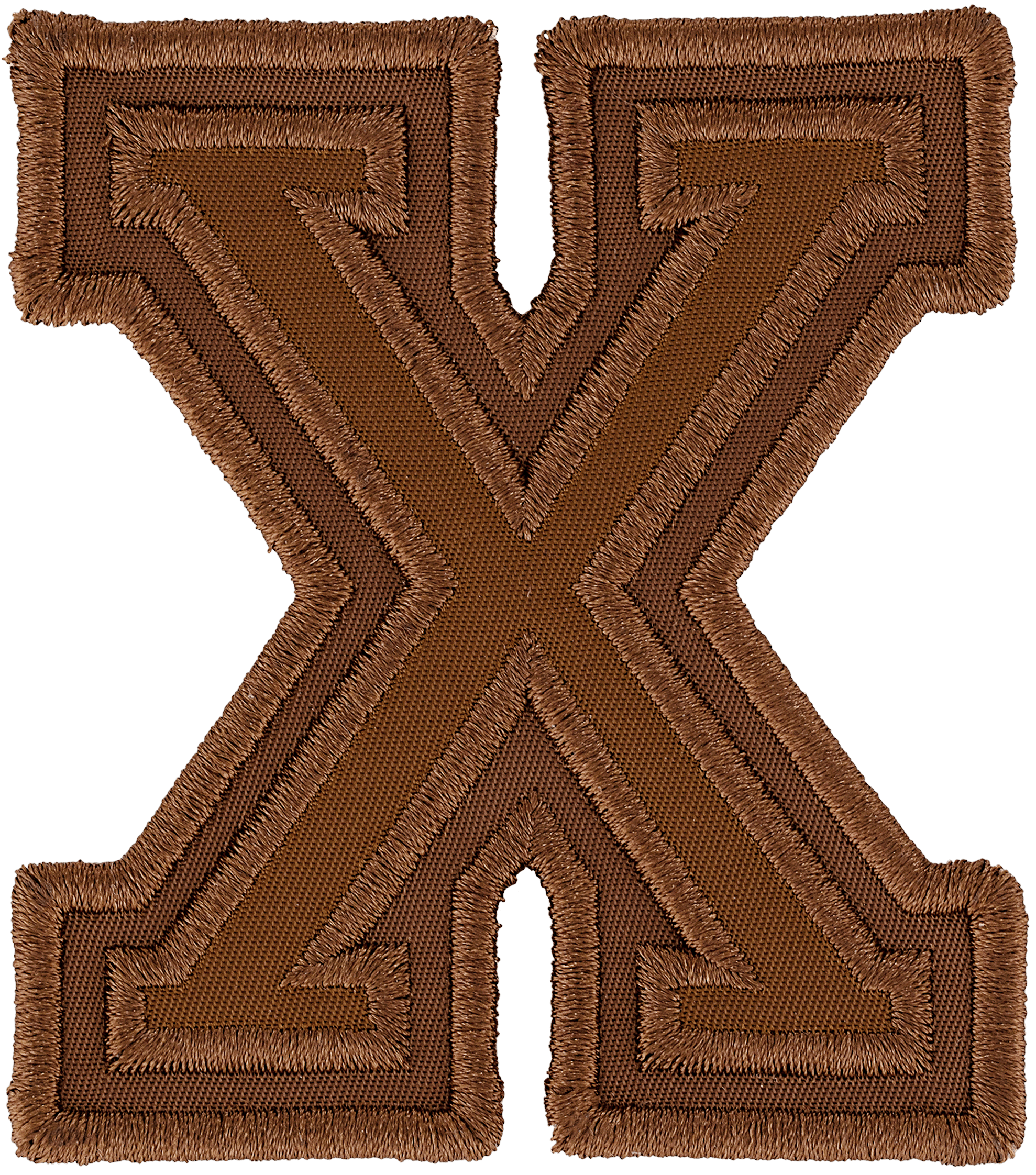 Chocolate Varsity Nylon Letter Patch