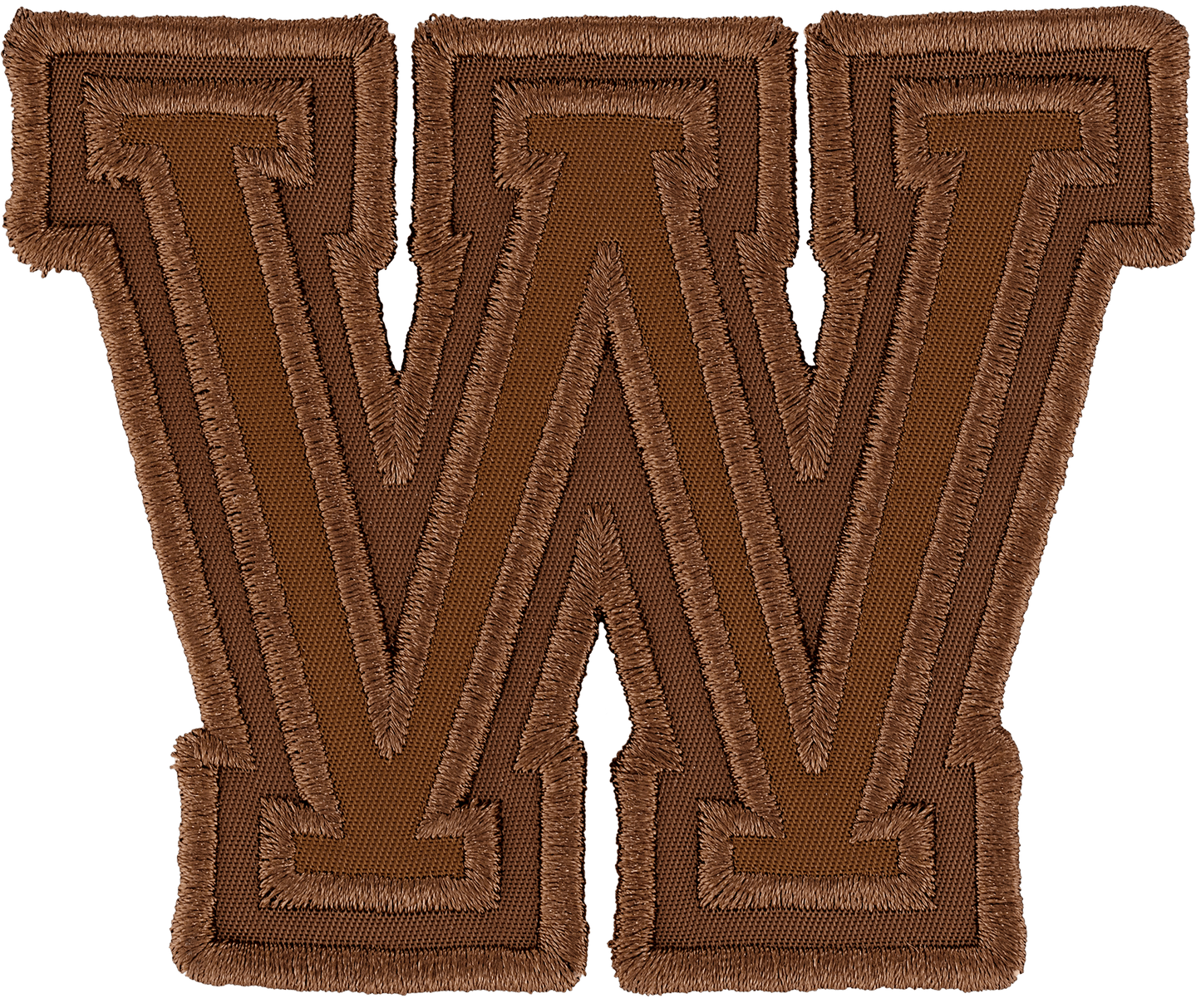 Chocolate Varsity Nylon Letter Patch