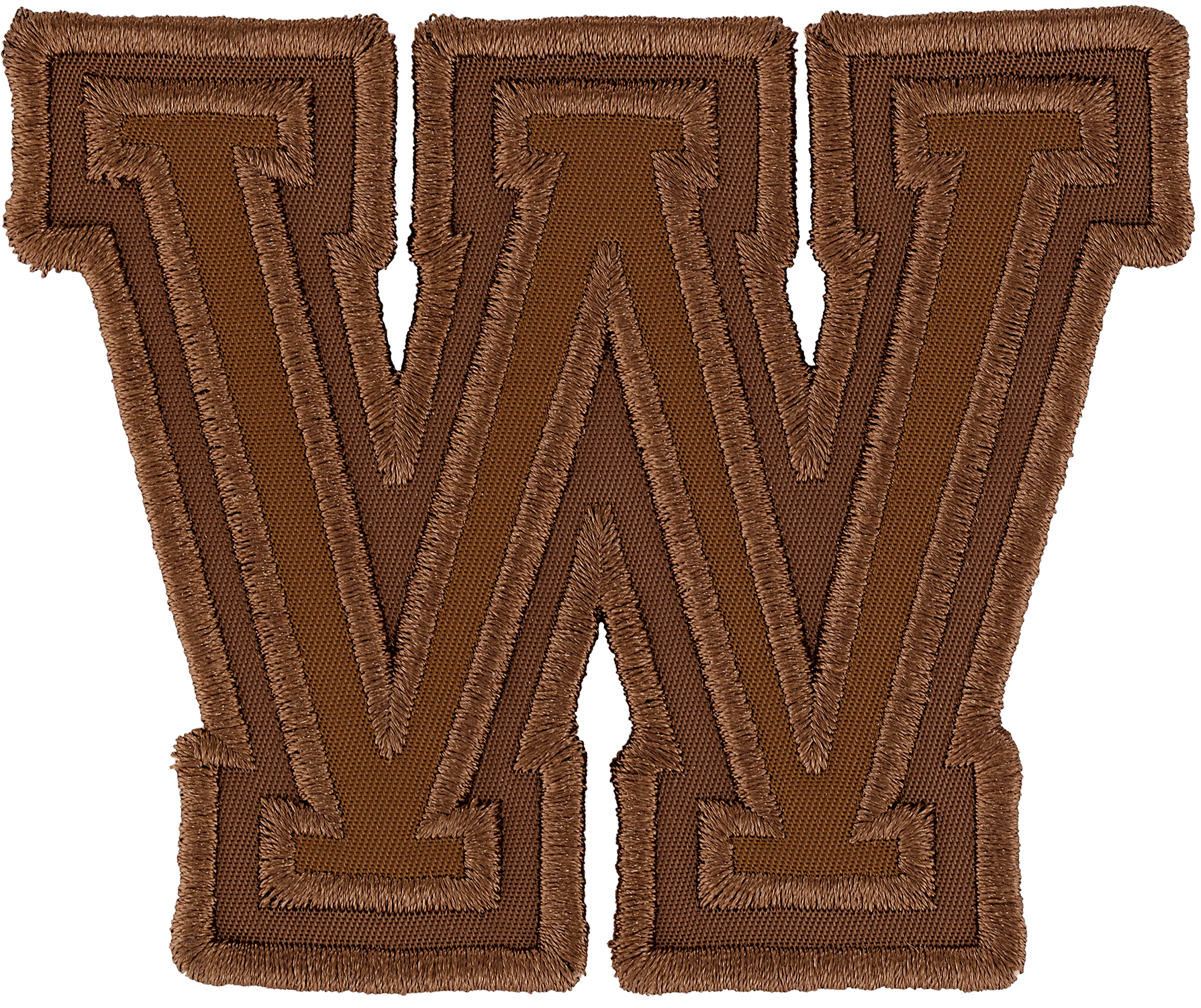 Chocolate Varsity Nylon Letter Patch